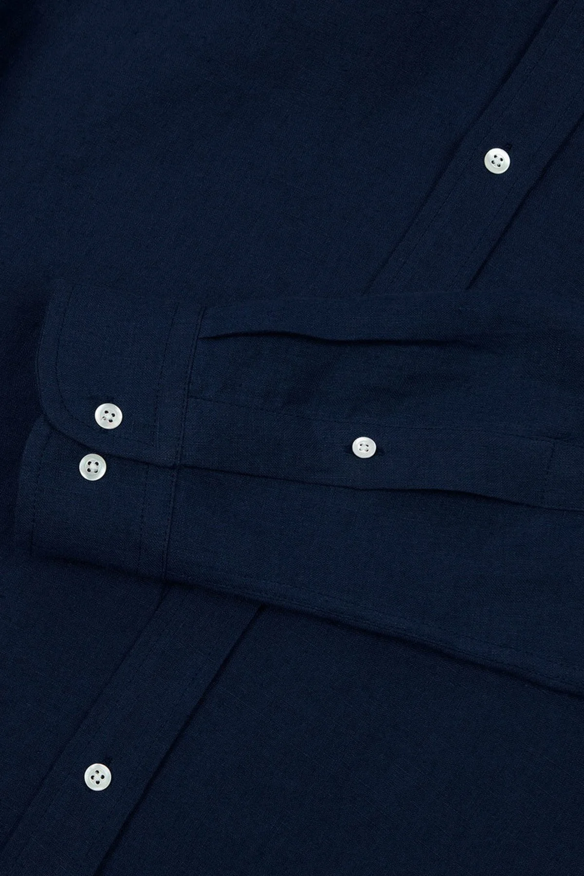 Bluemint Comfort Düğmeli Yaka Uzun Kollu Keten Erkek Gömlek MARTIN 155 LACİVERT - 4