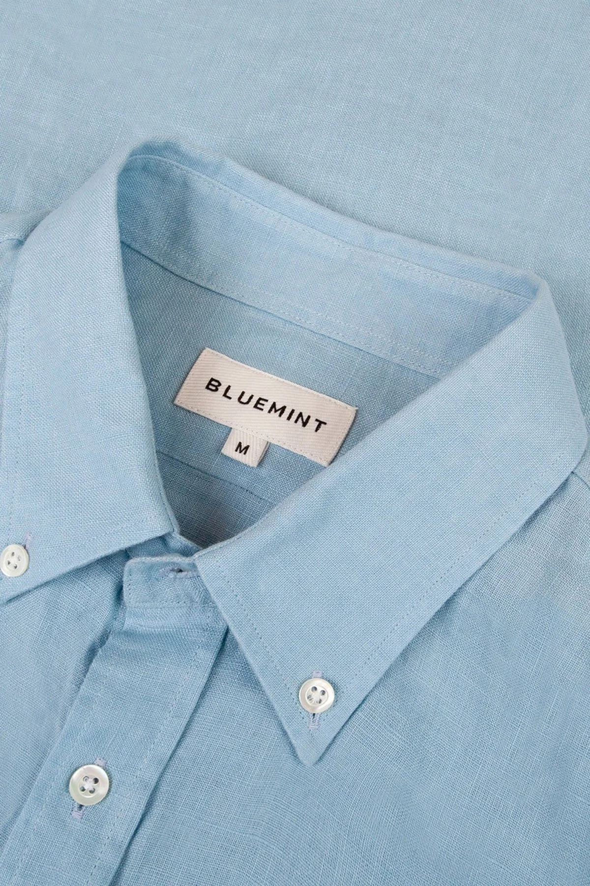 Bluemint Comfort Düğmeli Yaka Uzun Kollu Keten Erkek Gömlek MARTIN 318 MAVİ - 3