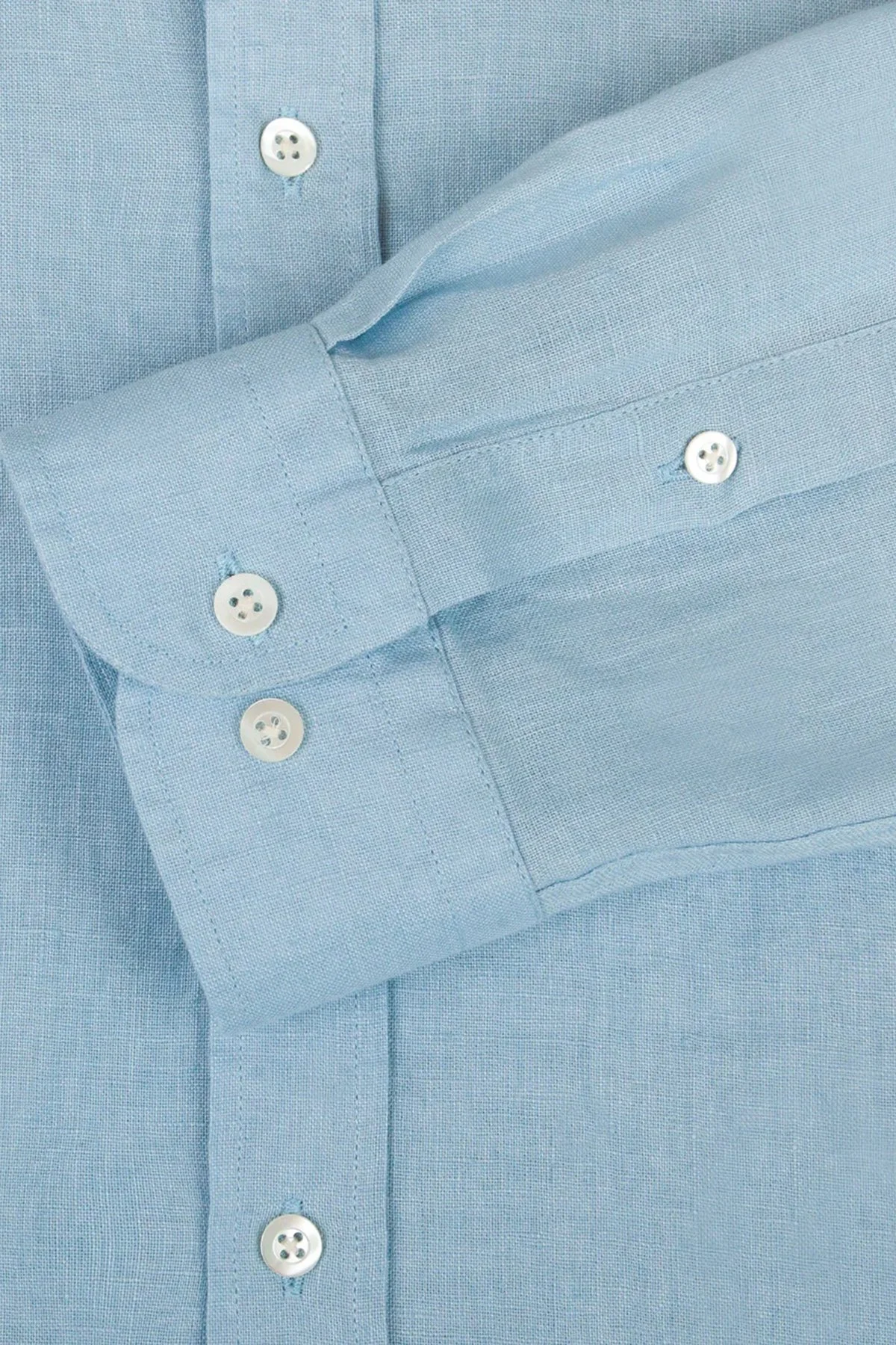 Bluemint Comfort Düğmeli Yaka Uzun Kollu Keten Erkek Gömlek MARTIN 318 MAVİ - 4