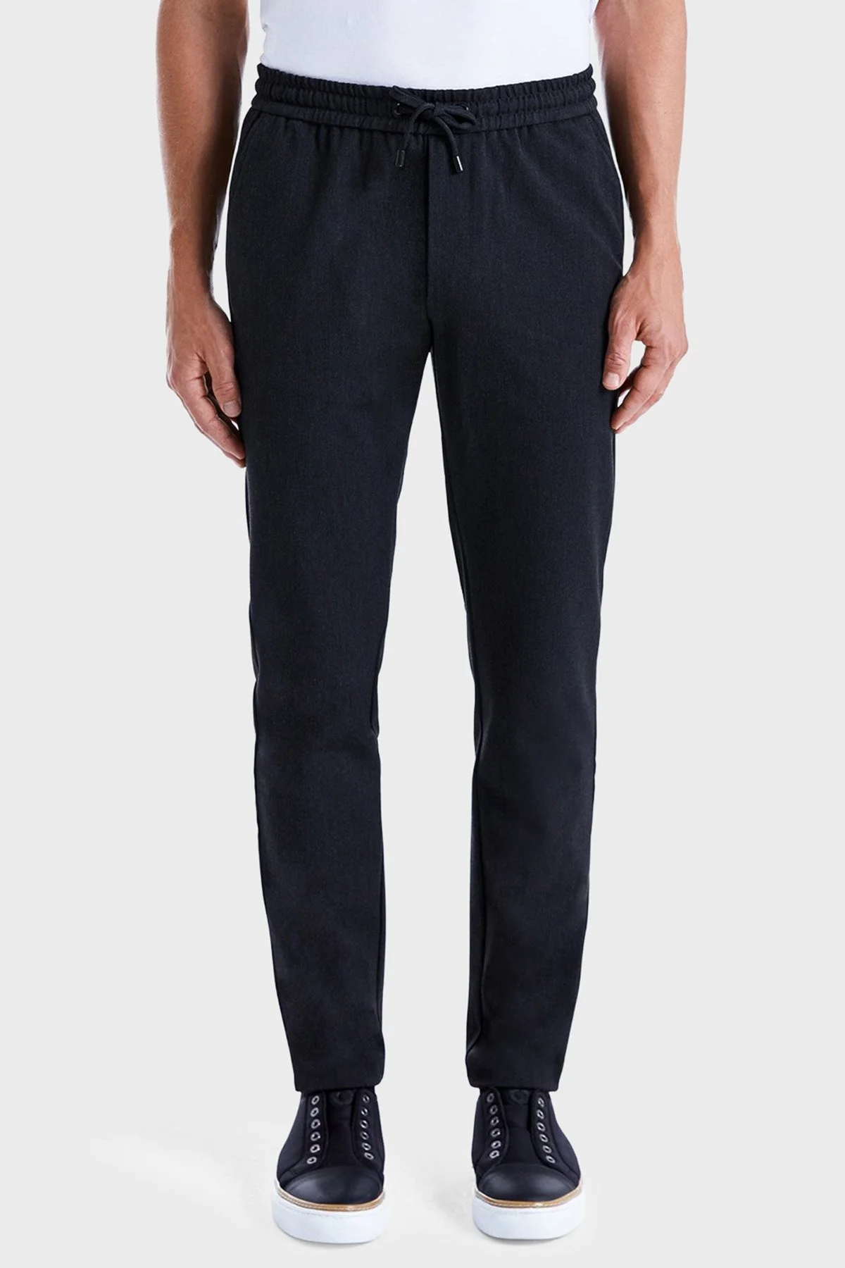 Bluemint Comfort Fit Belden Bağlamalı Düz Paça Jogger Erkek Pantolon BM25009160MW 500 ANTRASİT - 1