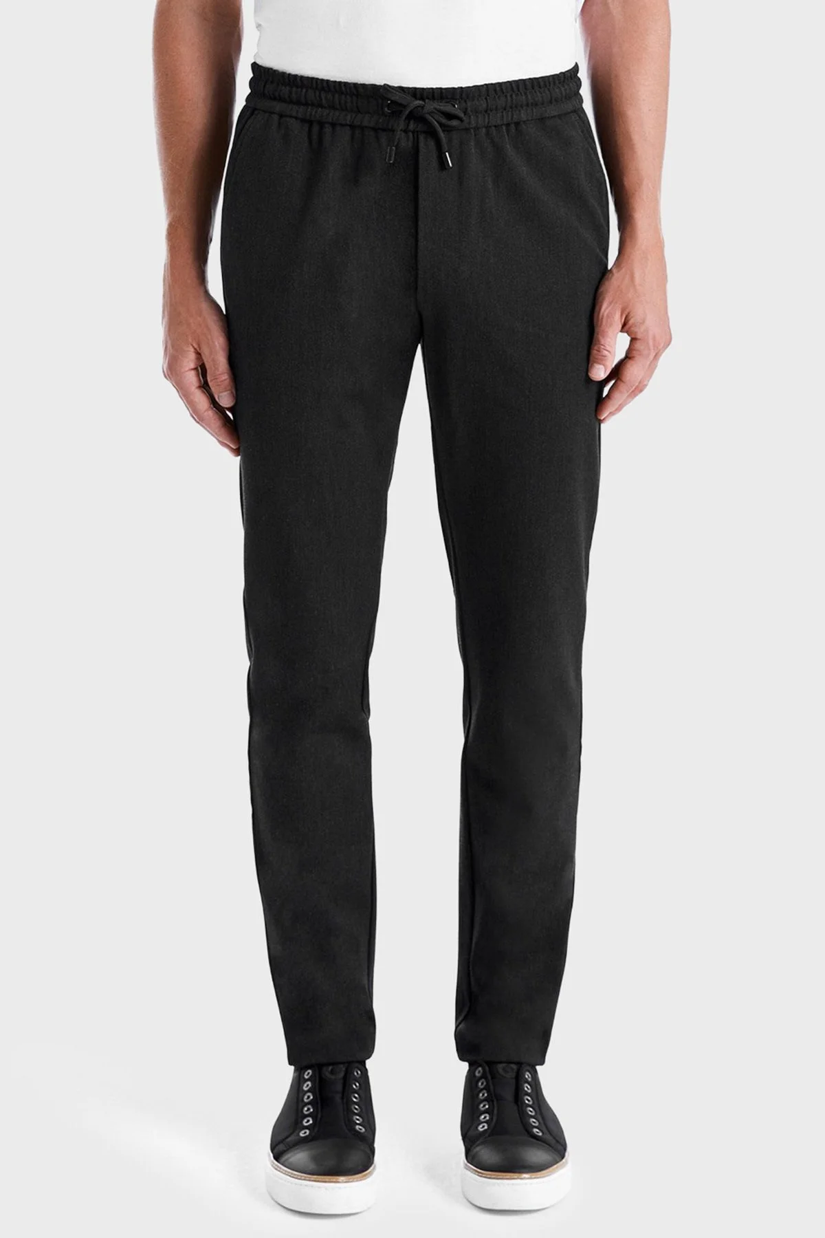 Bluemint Comfort Fit Belden Bağlamalı Düz Paça Jogger Erkek Pantolon BM25009351MW 500 Antrasit - 1