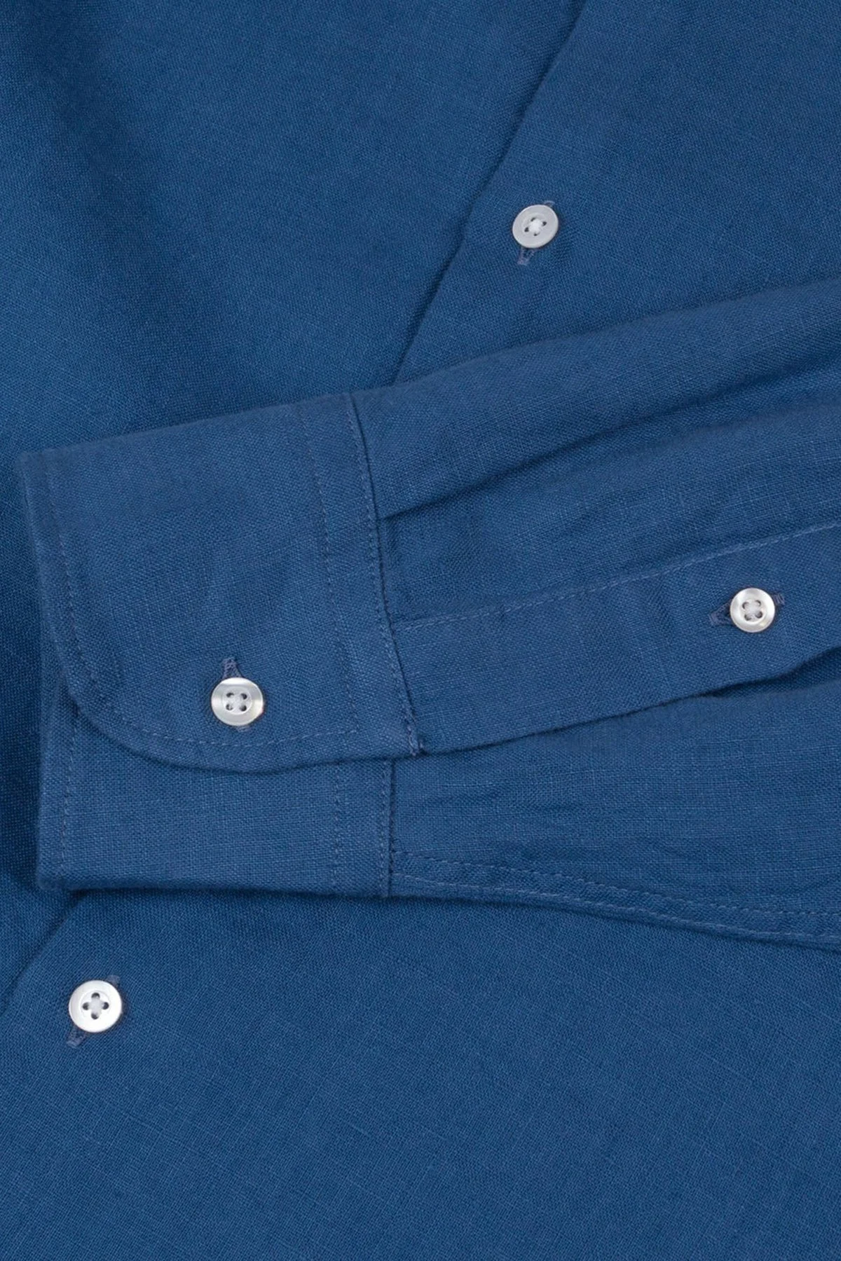 Bluemint Comfort Fit Klasik Yaka Uzun Kollu Keten Erkek Gömlek LUCA 1173 KOYU MAVİ - 4