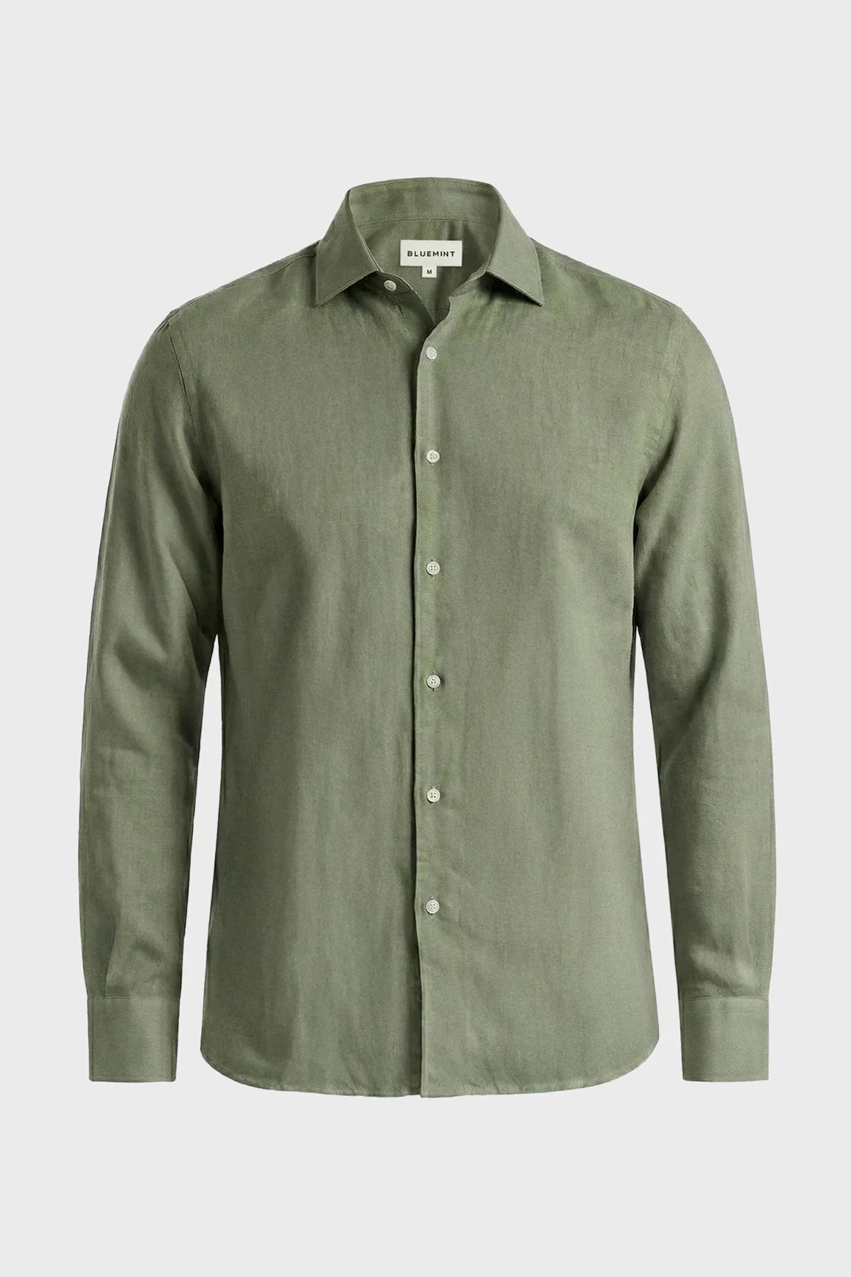Bluemint Comfort Fit Klasik Yaka Uzun Kollu Keten Erkek Gömlek LUCA 332 HAKİ - 2