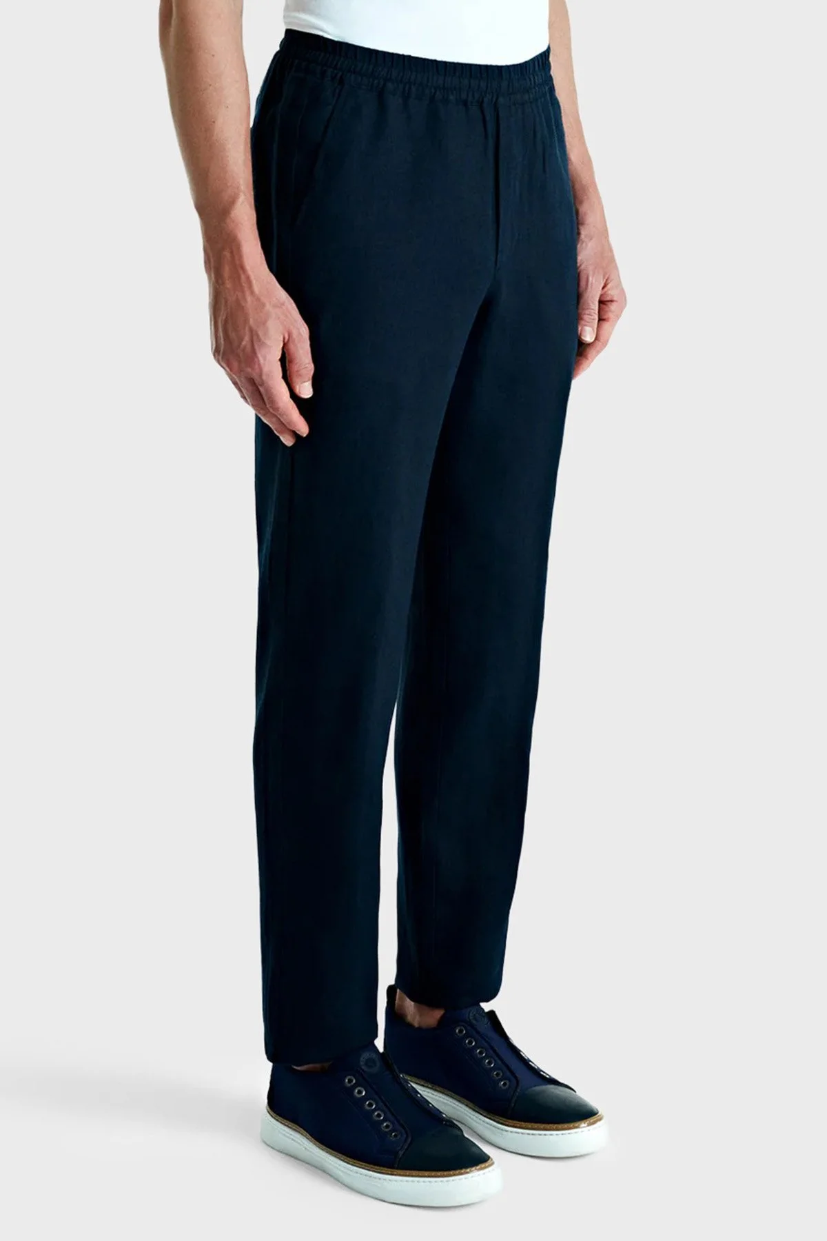 Bluemint Comfort Fit Normal Bel Keten Erkek Pantolon EDANJOGG 155 LACİVERT - 3