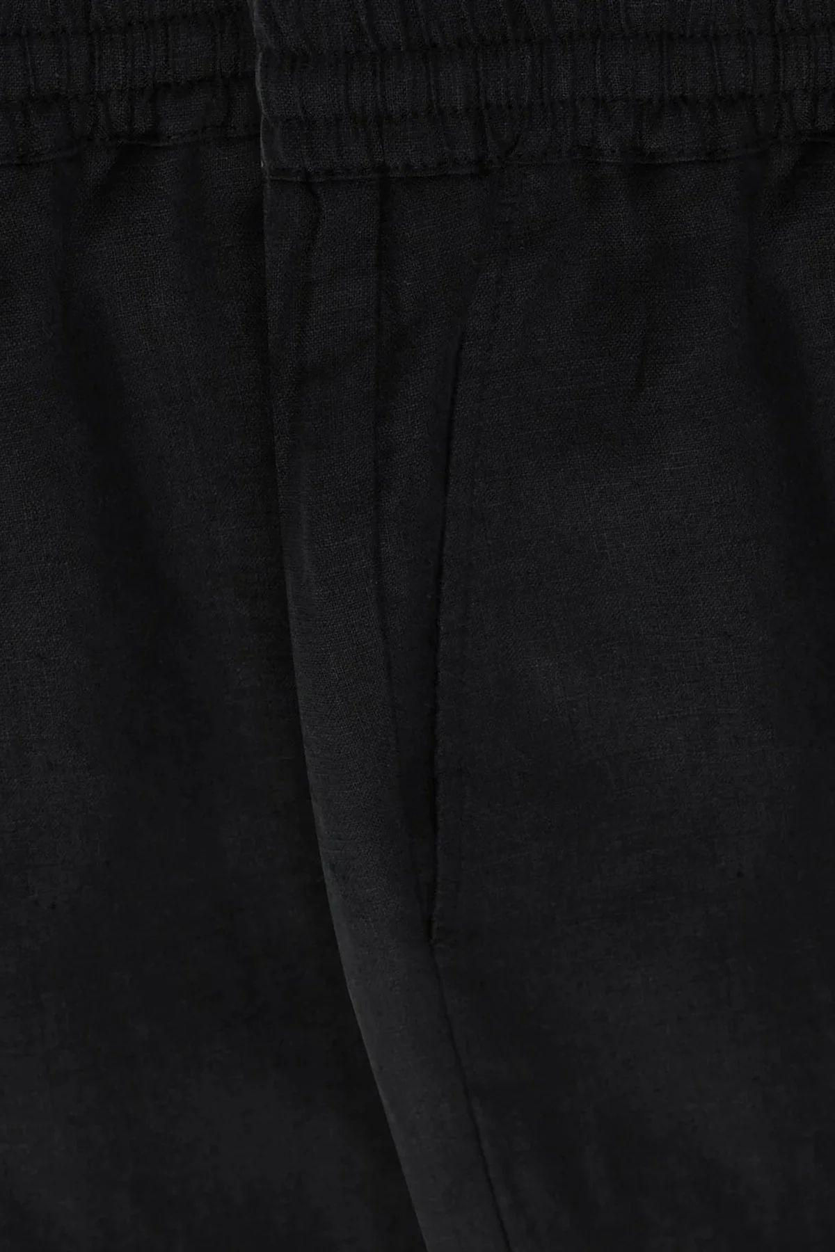 Bluemint Comfort Normal Bel Daralan Paça Keten Jogger Erkek Pantolon EDANJOGG 111 SİYAH - 3