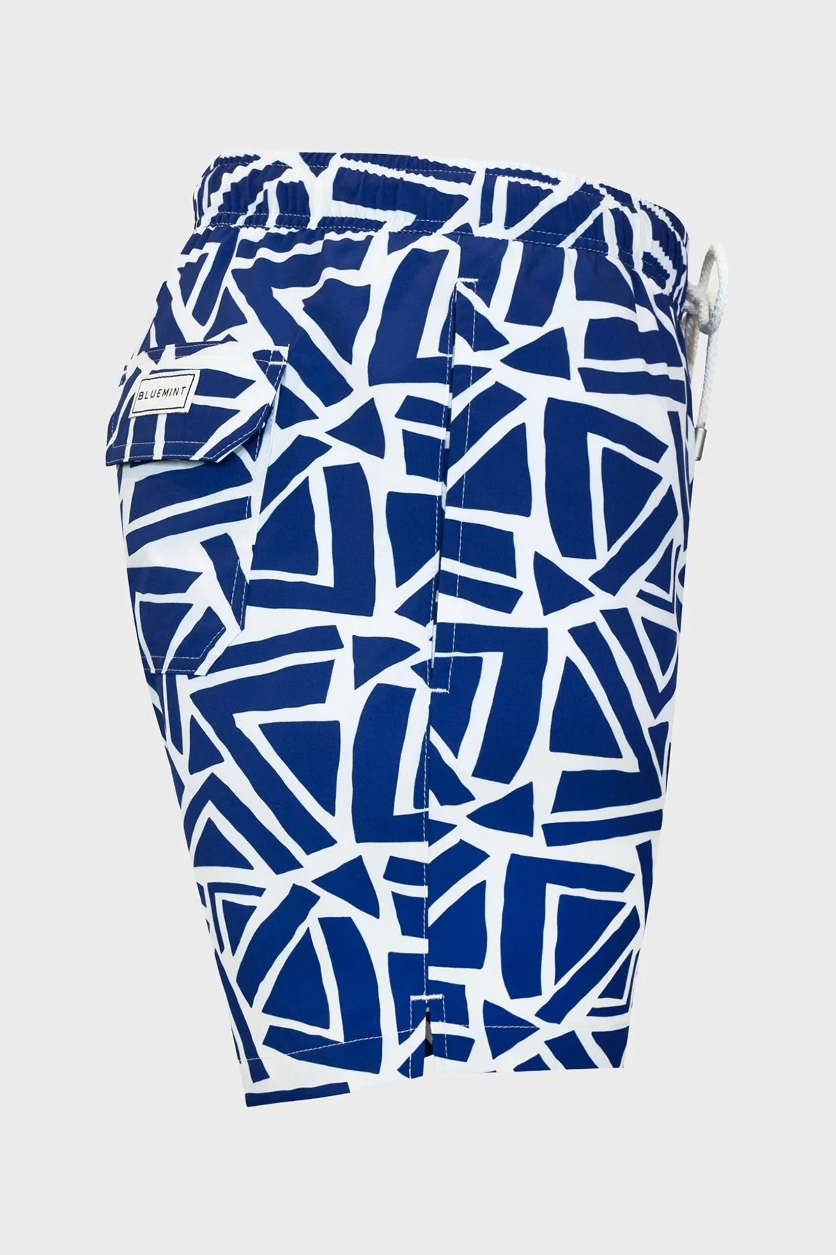 Bluemint Desenli Belden Bağlamalı Hızlı Kuruyan Erkek Mayo Short BM25003131MS 1011 LACİVERT-BEYAZ - 3