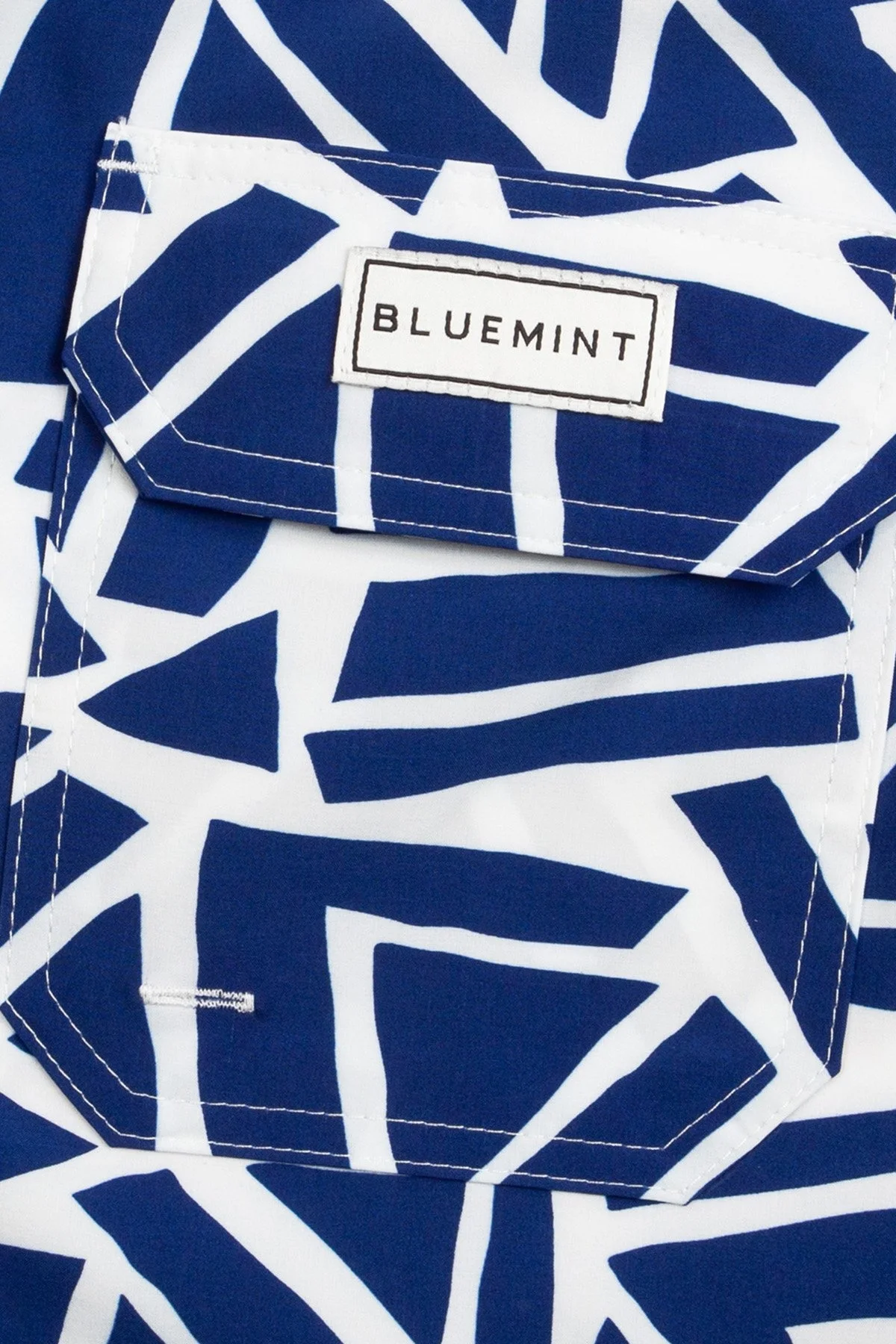 Bluemint Desenli Belden Bağlamalı Hızlı Kuruyan Erkek Mayo Short BM25003131MS 1011 LACİVERT-BEYAZ - 5