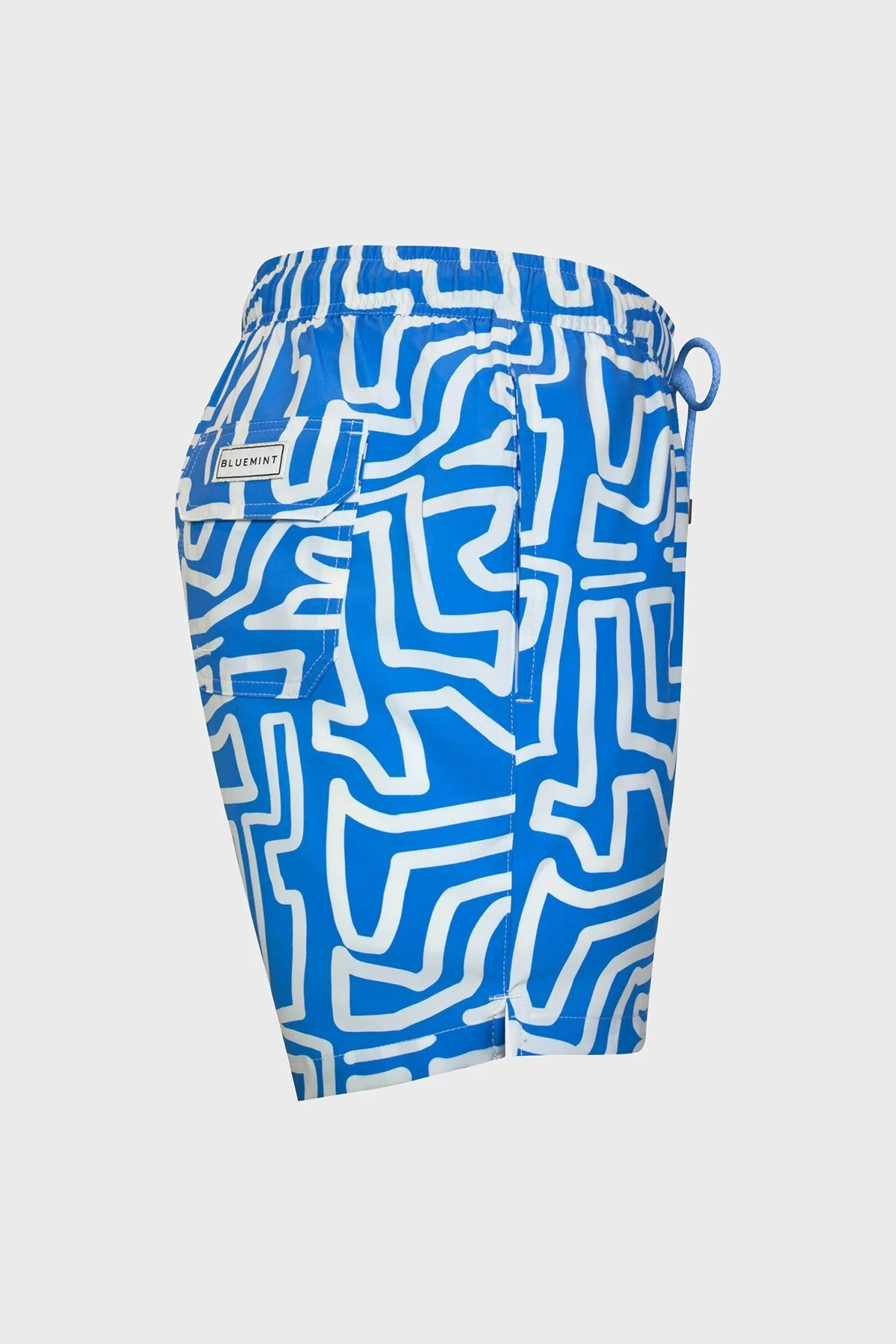 Bluemint Desenli Belden Bağlamalı Hızlı Kuruyan Erkek Mayo Short BM25003131MS 733 MAVİ-BEYAZ - 3