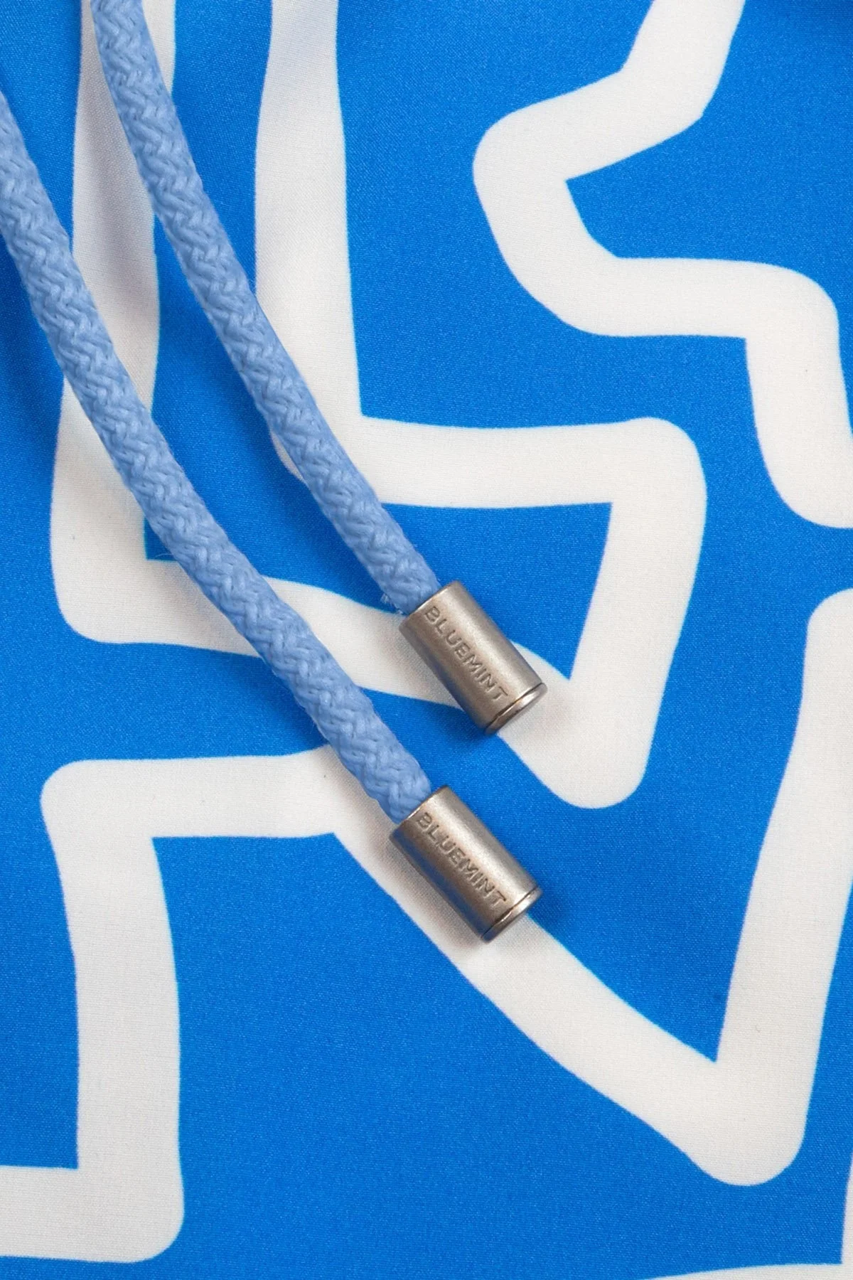 Bluemint Desenli Belden Bağlamalı Hızlı Kuruyan Erkek Mayo Short BM25003131MS 733 MAVİ-BEYAZ - 4