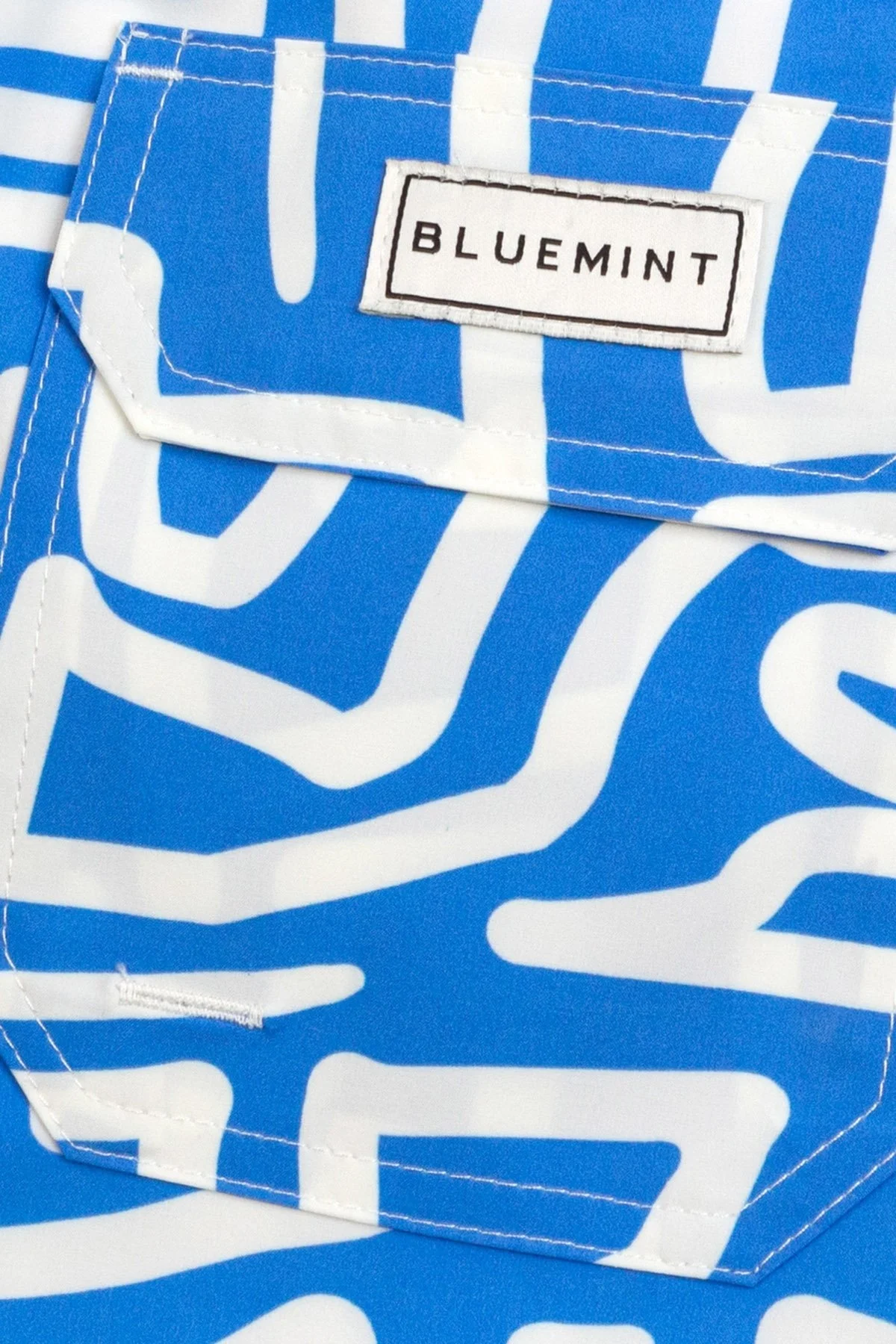 Bluemint Desenli Belden Bağlamalı Hızlı Kuruyan Erkek Mayo Short BM25003131MS 733 MAVİ-BEYAZ - 5