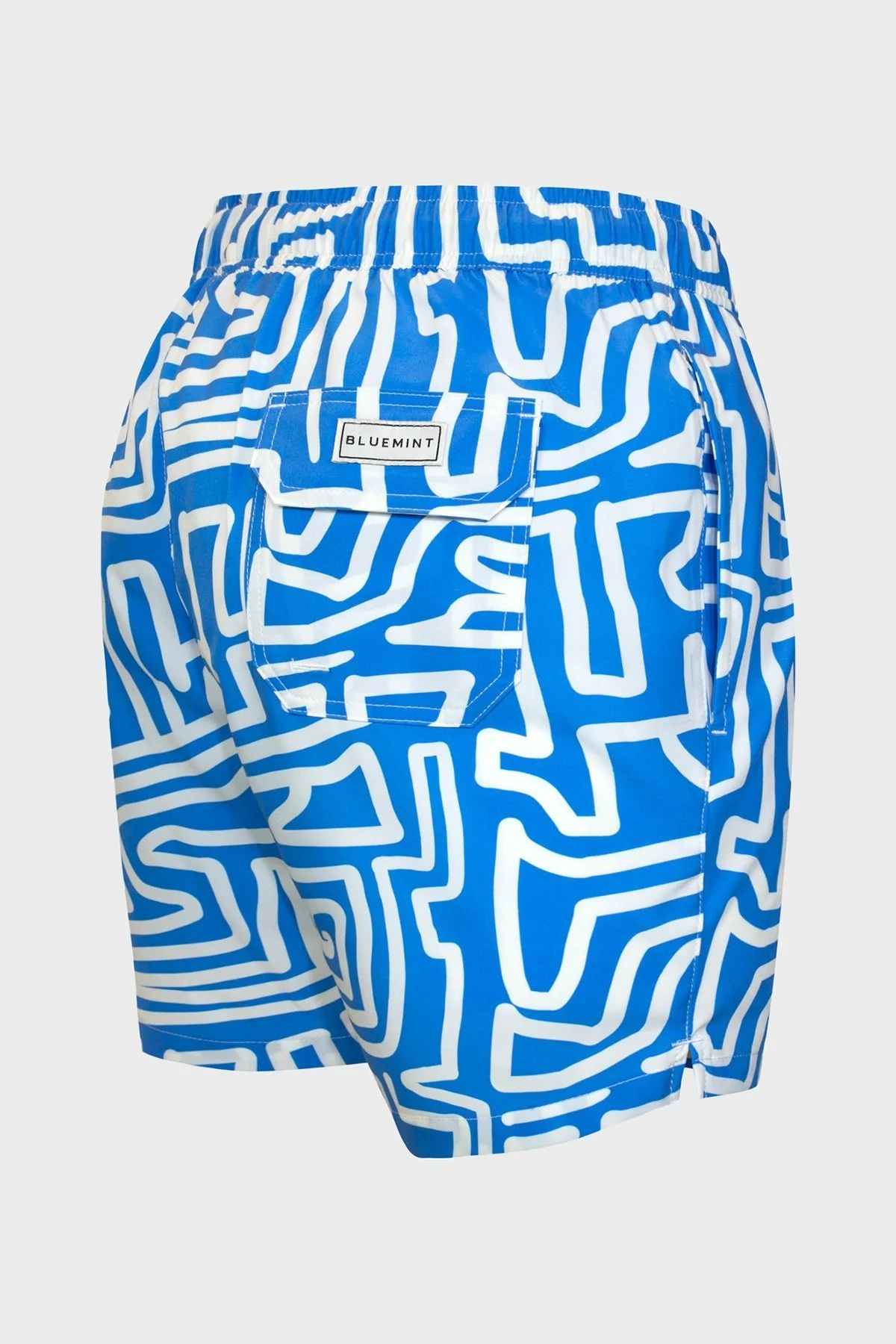 Bluemint Desenli Belden Bağlamalı Hızlı Kuruyan Erkek Mayo Short BM25003131MS 733 MAVİ-BEYAZ - 6