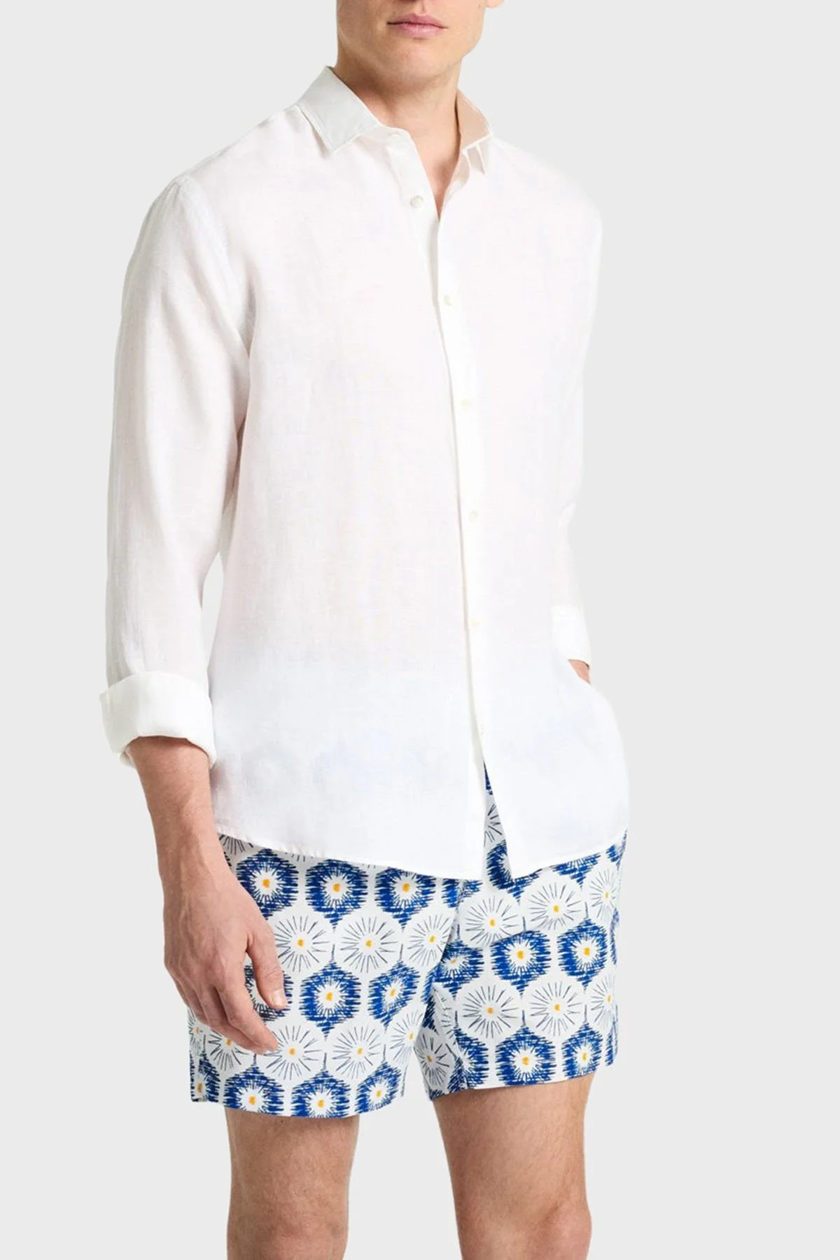 Bluemint Desenli File Astarlı Regular Fit Hızlı Kuruyan Cepli Erkek Mayo Short BM25003011MS 1131 MAVİ - 9