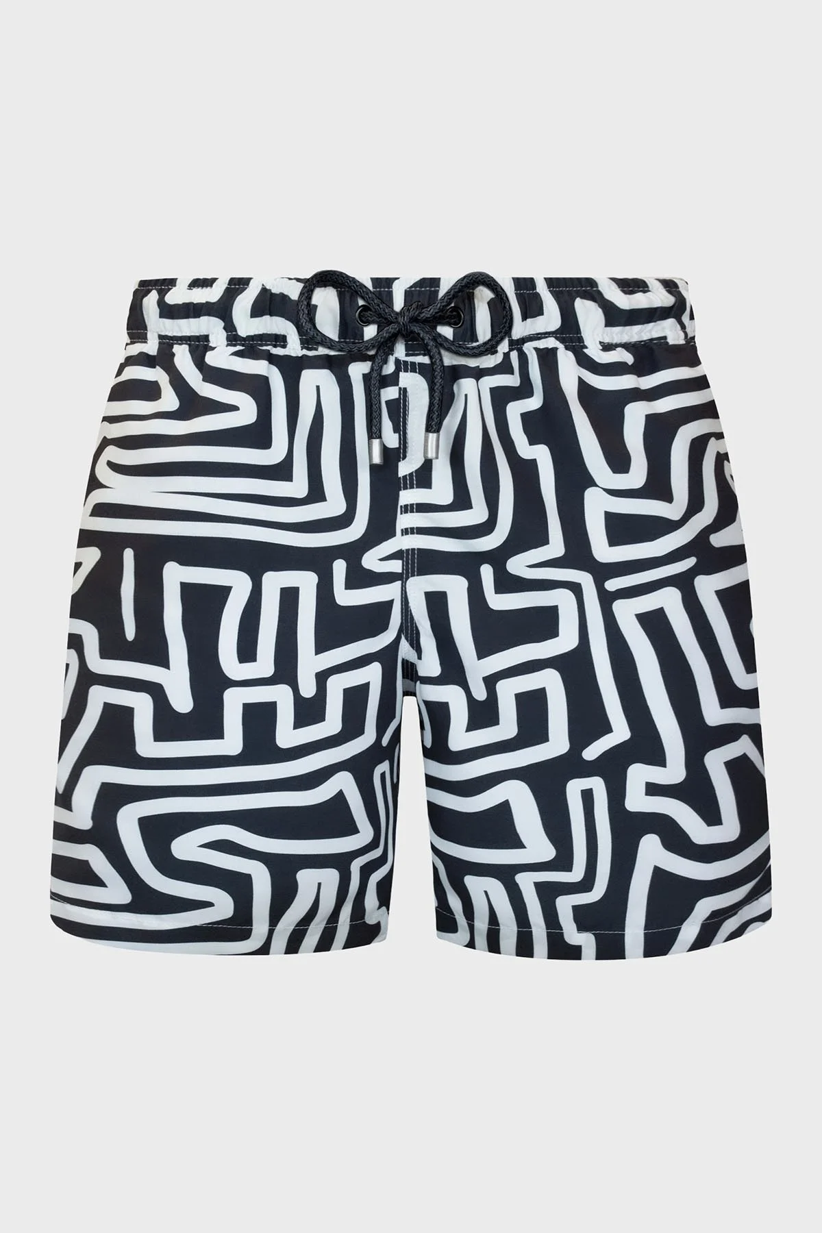 Bluemint Desenli File Astarlı Regular Fit Hızlı Kuruyan Cepli Erkek Mayo Short BM25003011MS 1139 SİYAH-BEYAZ - 2