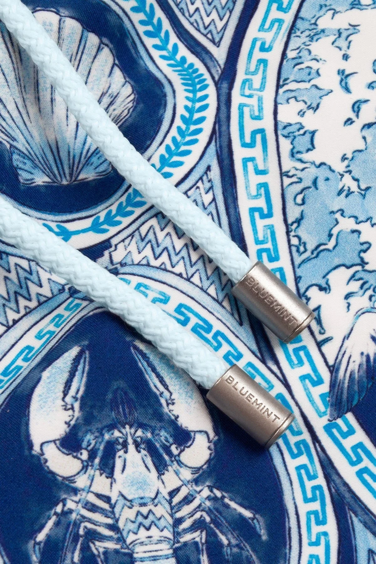 Bluemint Desenli File Astarlı Regular Fit Hızlı Kuruyan Cepli Erkek Mayo Short BM25003011MS 1163 BEYAZ-MAVİ - 7