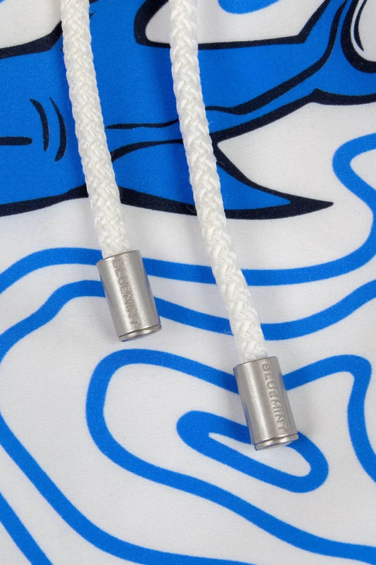 Bluemint Desenli Hızlı Kuruyan Erkek Deniz Şortu ARTHUS 1281 BEYAZ-MAVİ - 5