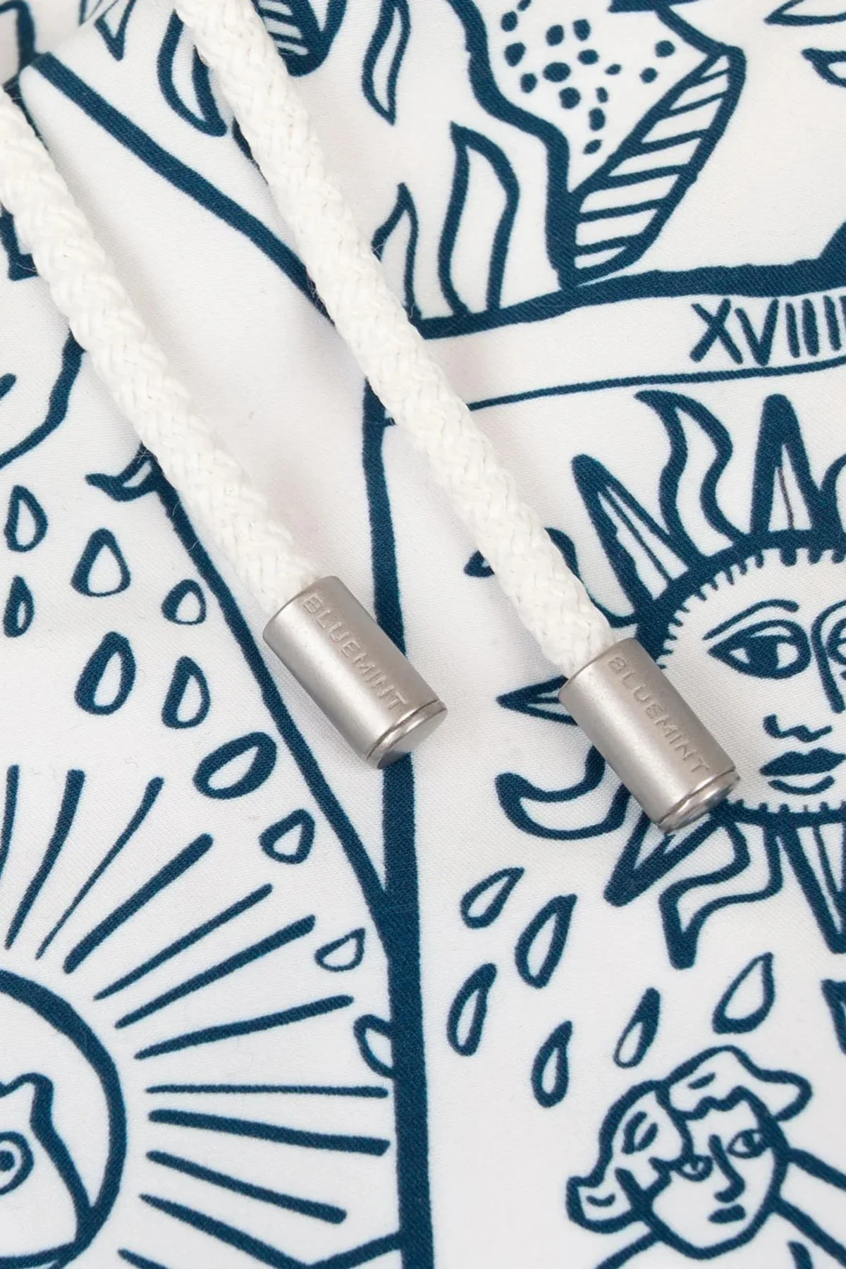 Bluemint Desenli Hızlı Kuruyan Erkek Deniz Şortu ARTHUS1 302 BEYAZ-LACİVERT - 5