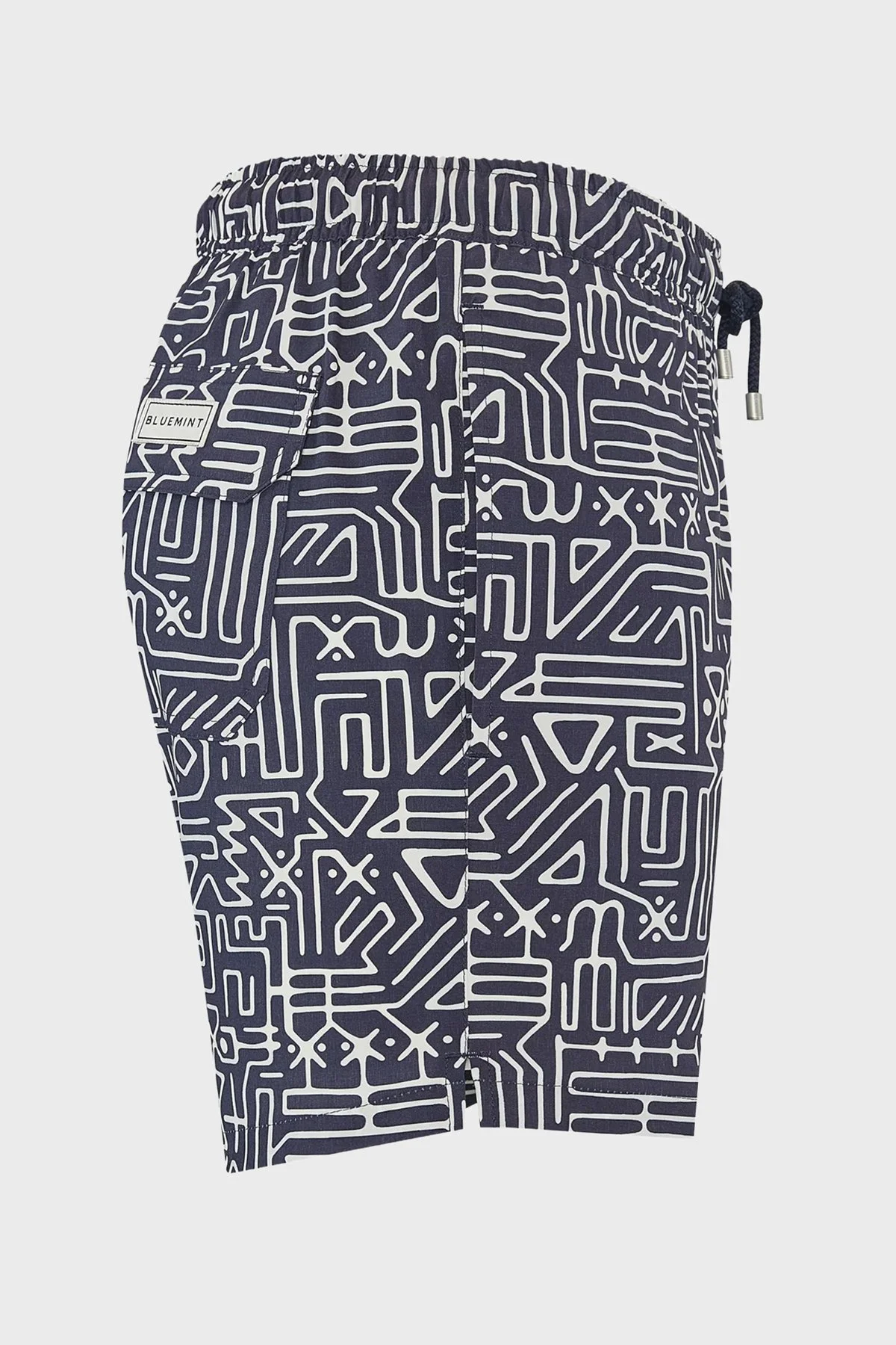 Bluemint Desenli Hızlı Kuruyan Erkek Deniz Şortu ARTHUSSTRE1 310 LACİVERT-BEYAZ - 4