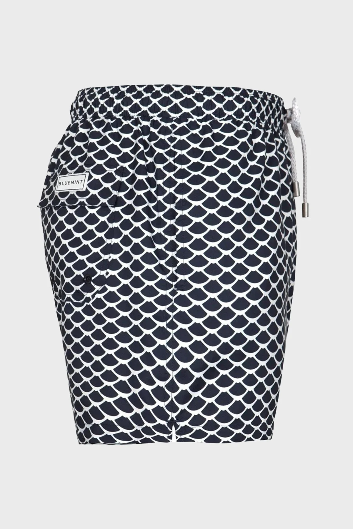 Bluemint Desenli Hızlı Kuruyan Erkek Deniz Şortu LOGAN 529 LACİVERT-BEYAZ - 4