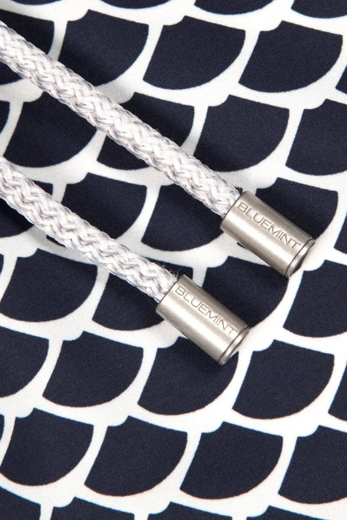 Bluemint Desenli Hızlı Kuruyan Erkek Deniz Şortu LOGAN 529 LACİVERT-BEYAZ - 5