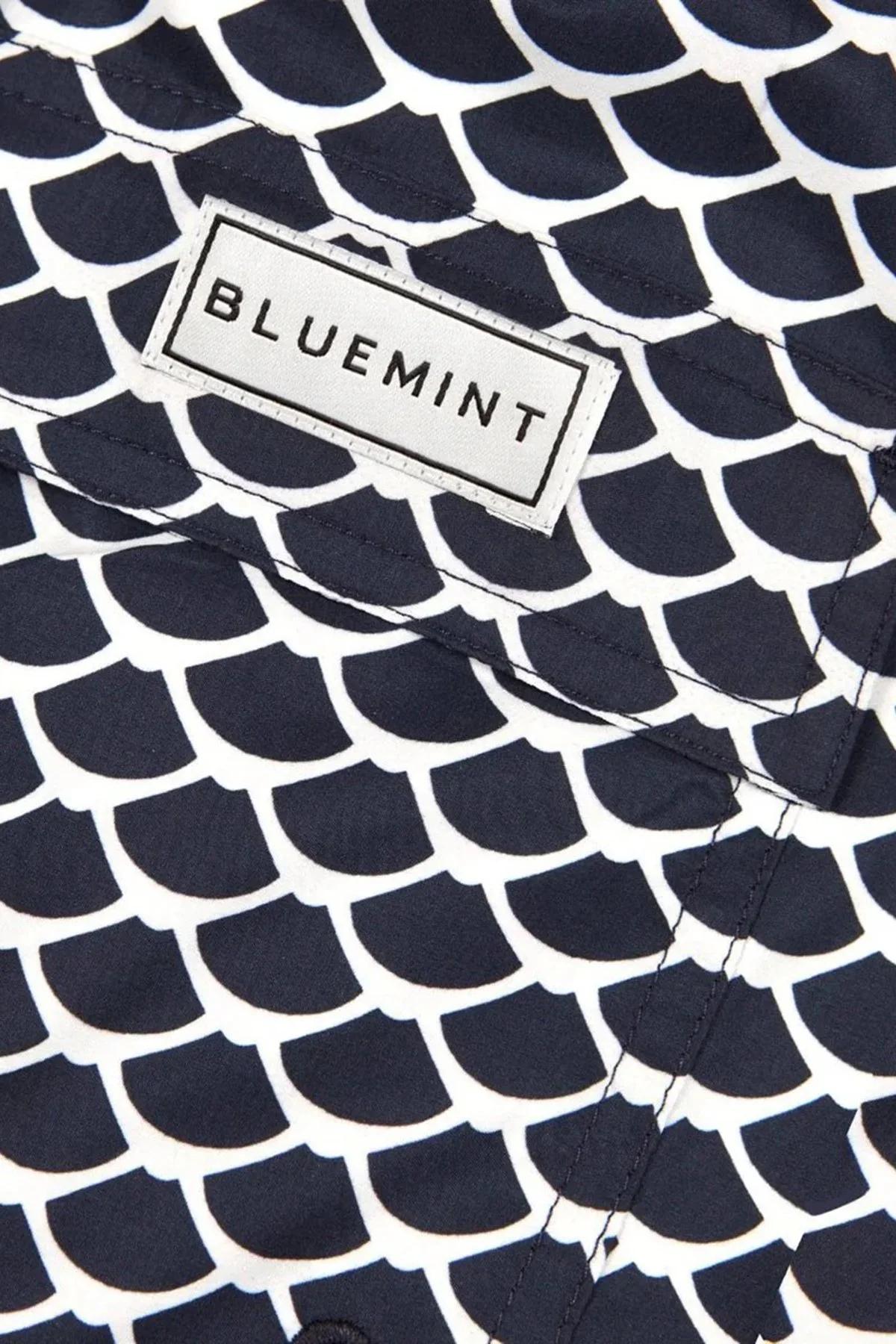 Bluemint Desenli Hızlı Kuruyan Erkek Deniz Şortu LOGAN 529 LACİVERT-BEYAZ - 6