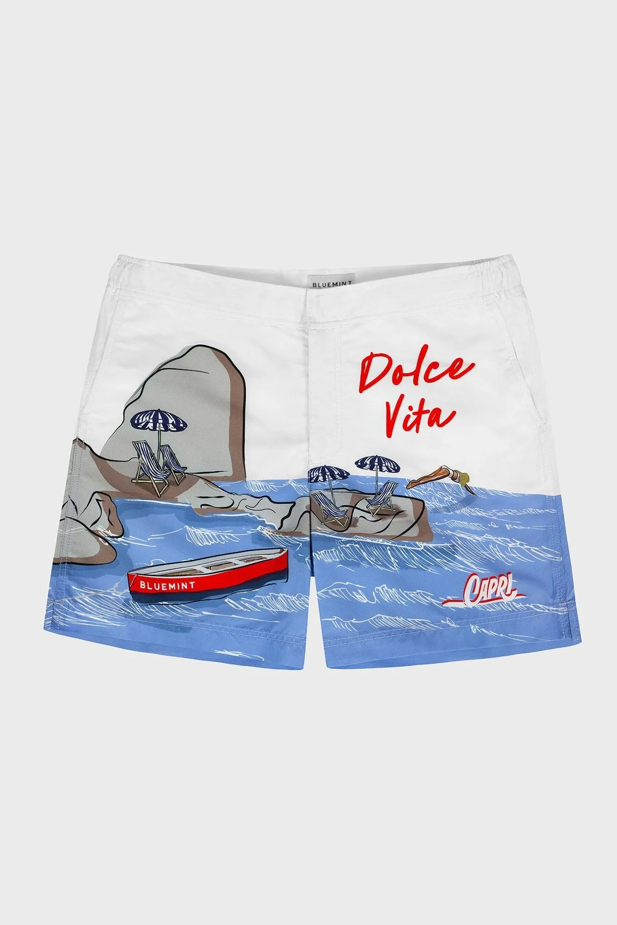 Bluemint Desenli Tailored Fit Hızlı Kuruyan Erkek Mayo Short BM25003042MS 389 BEYAZ-MAVİ - 2