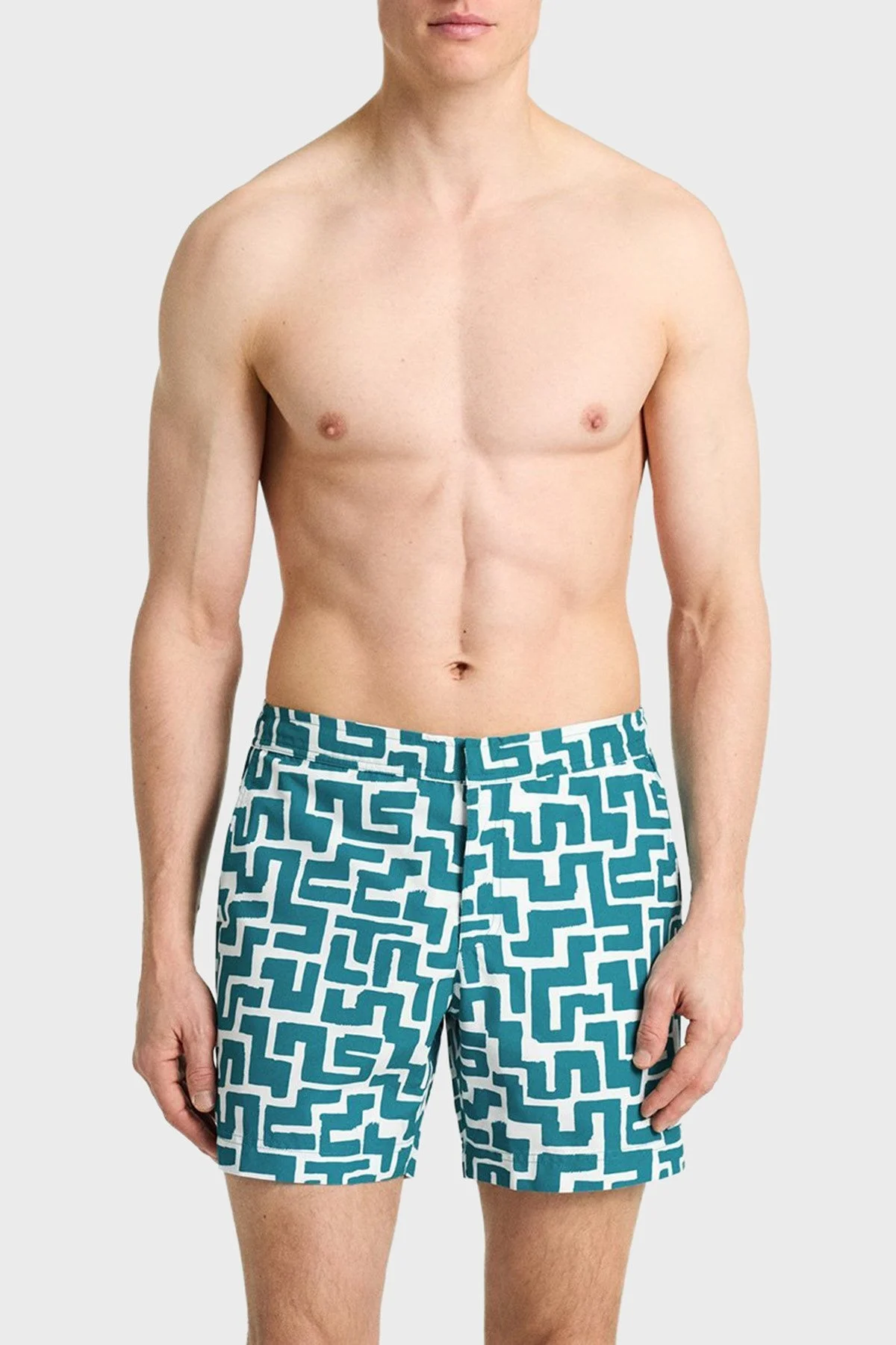 Bluemint Desenli Tailored Regular Fit Normal Bel Hızlı Kuruyan Erkek Mayo Short BM25003012MS 1150 YEŞİL - 1