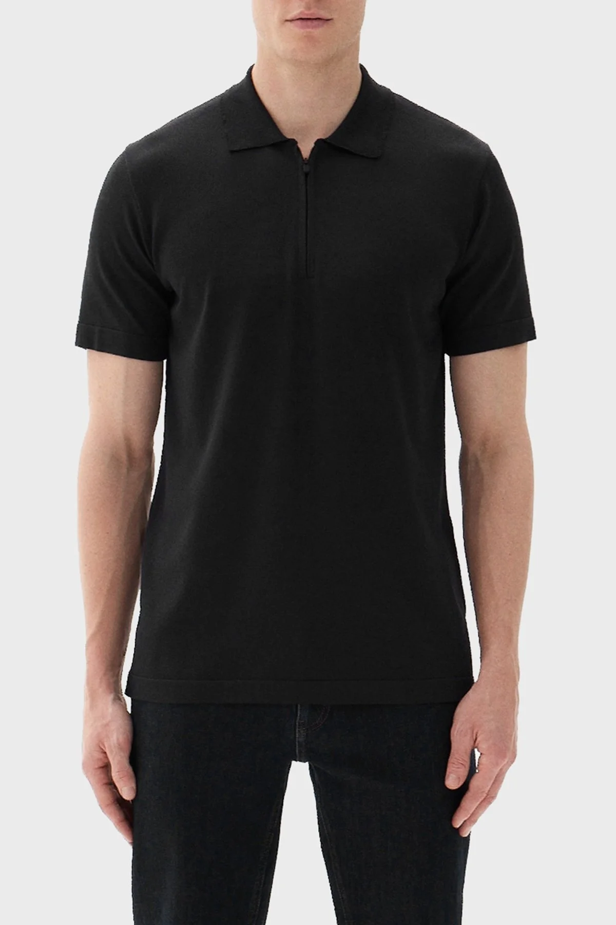 Bluemint Devon Fitted Örme Erkek Polo Yaka T Shirt BM24007214MS 111 SİYAH - 1