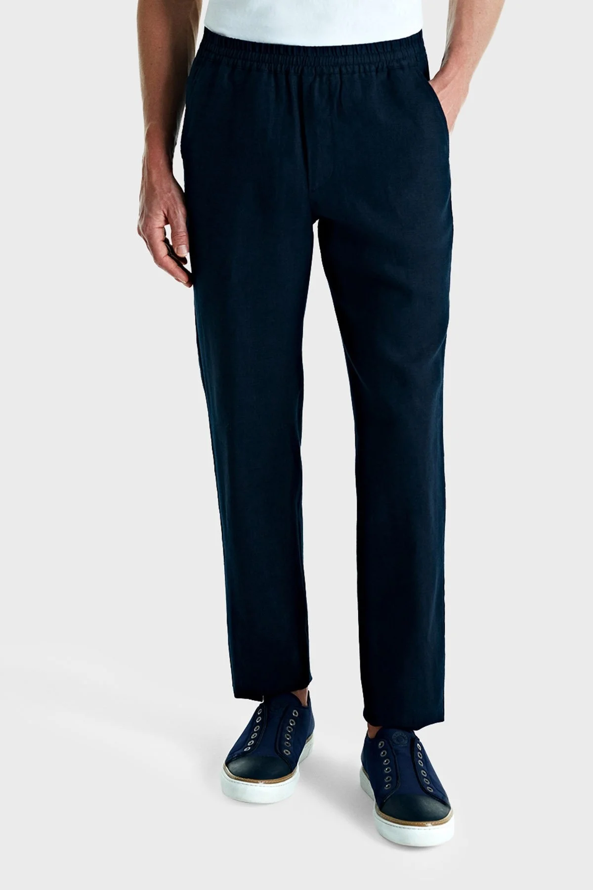 Bluemint Edan % 100 Keten Comfort Fit Jogger Erkek Pantolon BM24009296MS 155 LACİVERT - 1