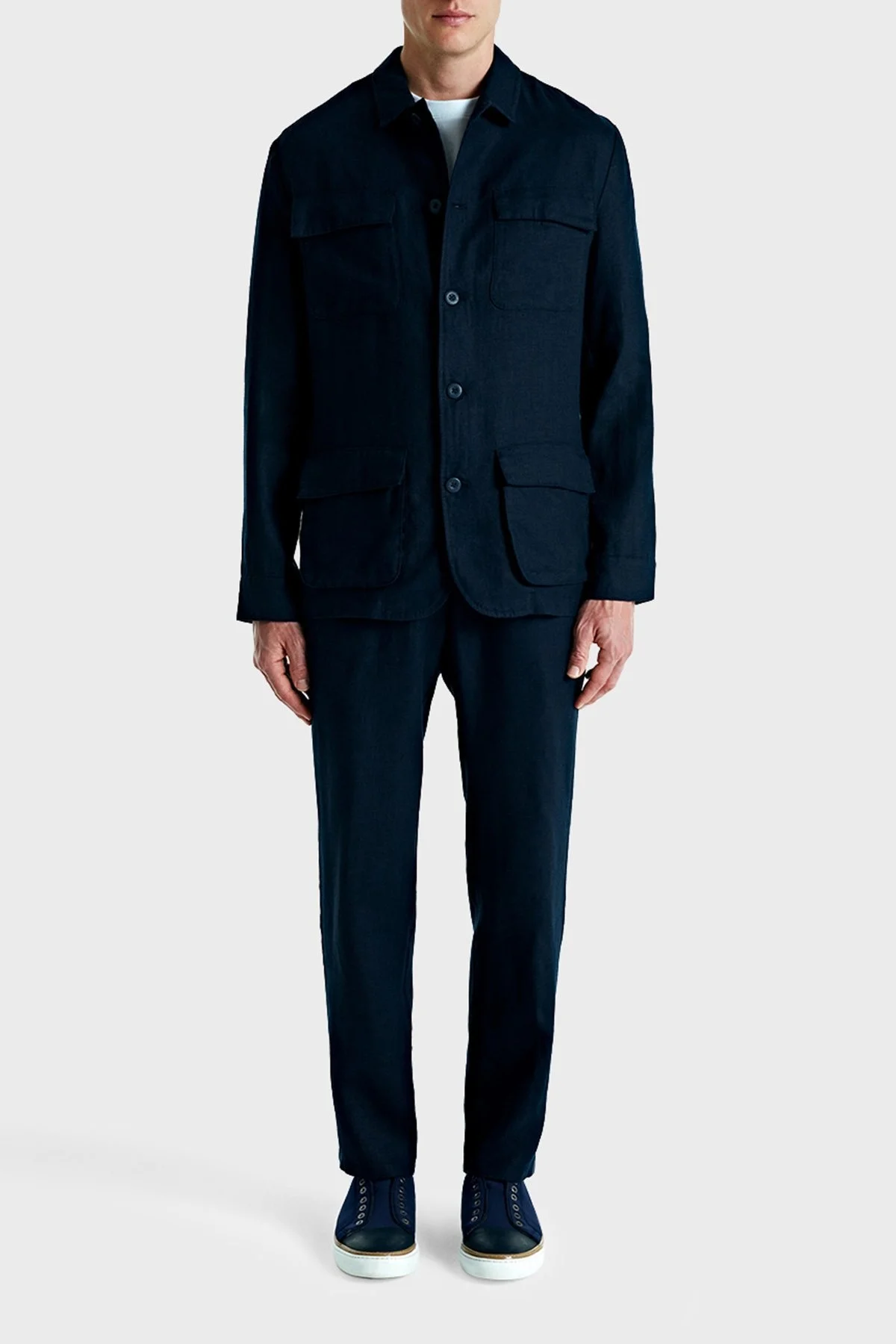 Bluemint Edan % 100 Keten Comfort Fit Jogger Erkek Pantolon BM24009296MS 155 LACİVERT - 3