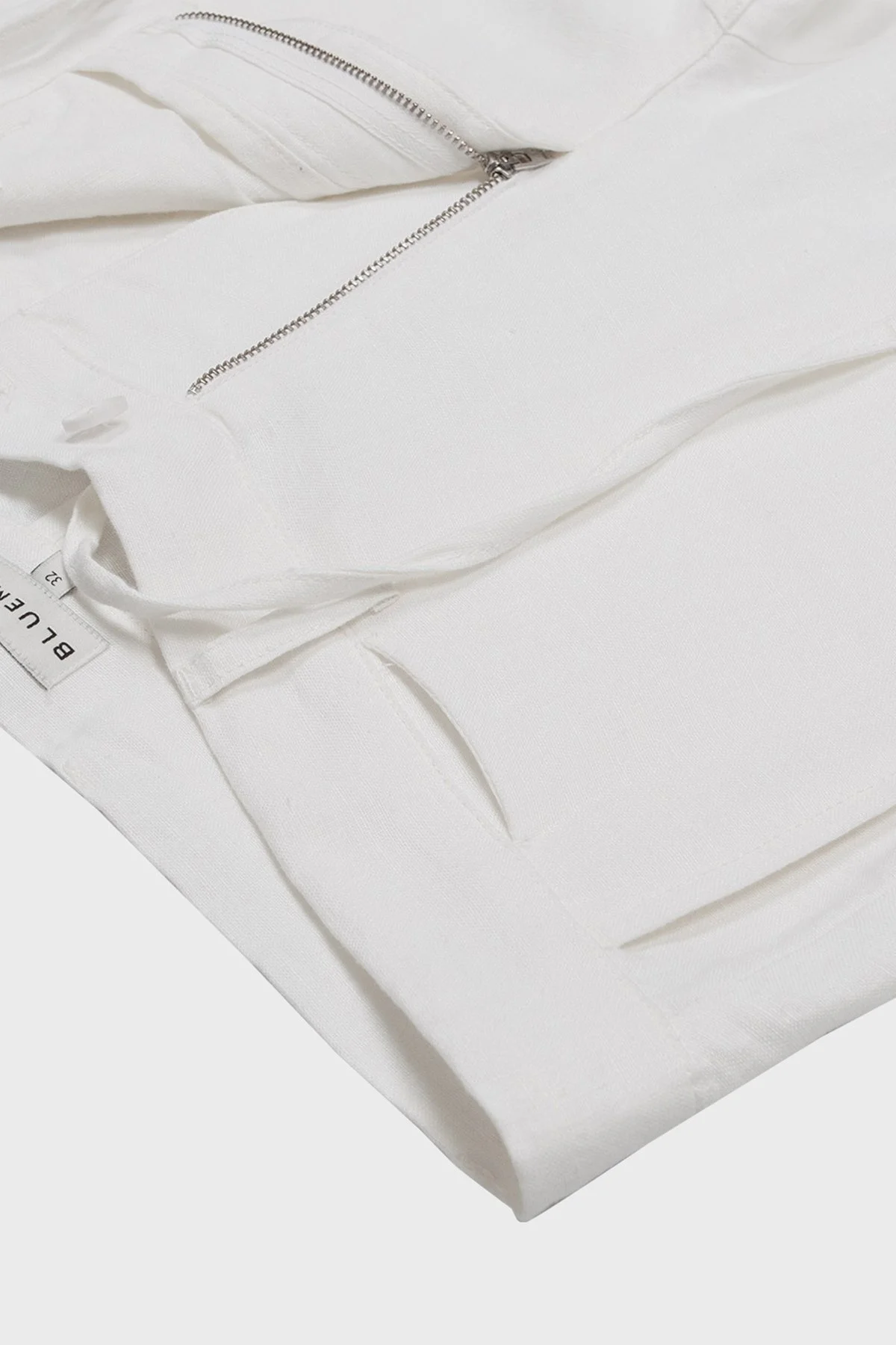 Bluemint Edan % 100 Keten Tapered Fit Erkek Pantolon BM24009124MS 112 BEYAZ - 4