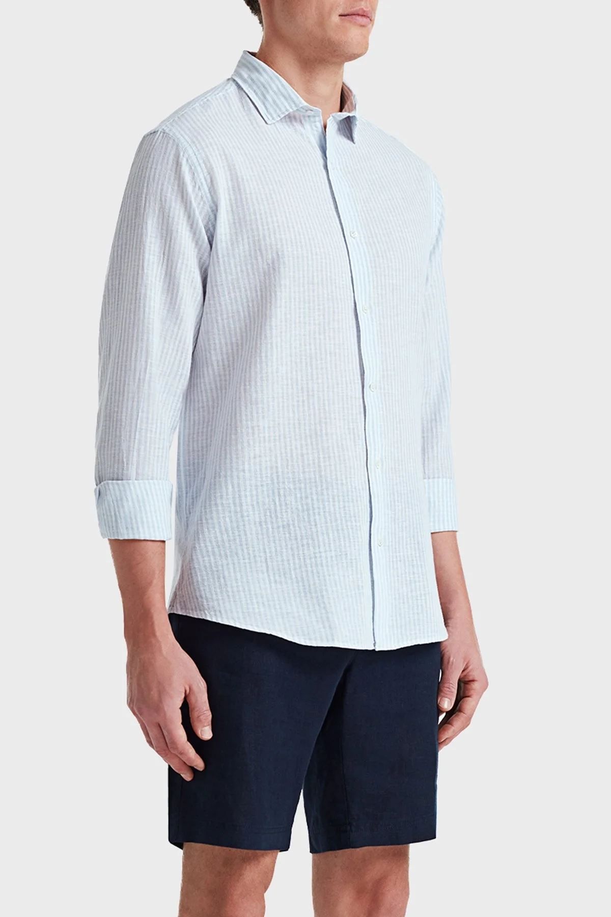 Bluemint Edmund % 100 Keten Regular Fit Erkek Short BM24004051MS 155 LACİVERT - 3