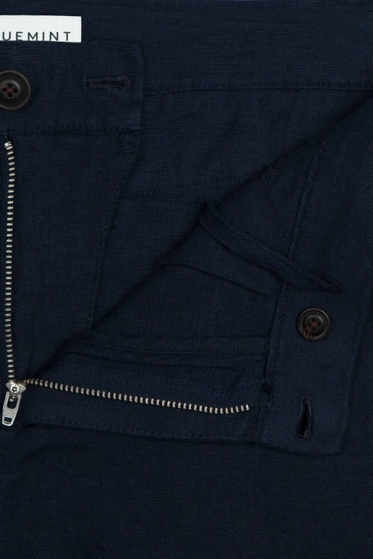 Bluemint Edmund Cepli % 100 Keten Regular Fit Erkek Short BM23004051MS 155 LACİVERT - 2