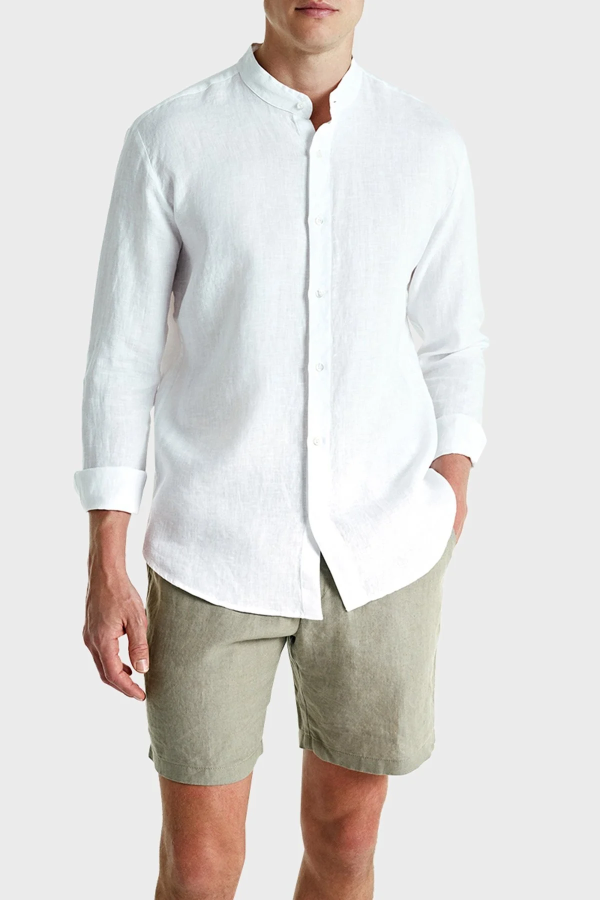 Bluemint Eric % 100 Keten Regular Fit Erkek Gömlek BM23002084MS 112 BEYAZ - 1