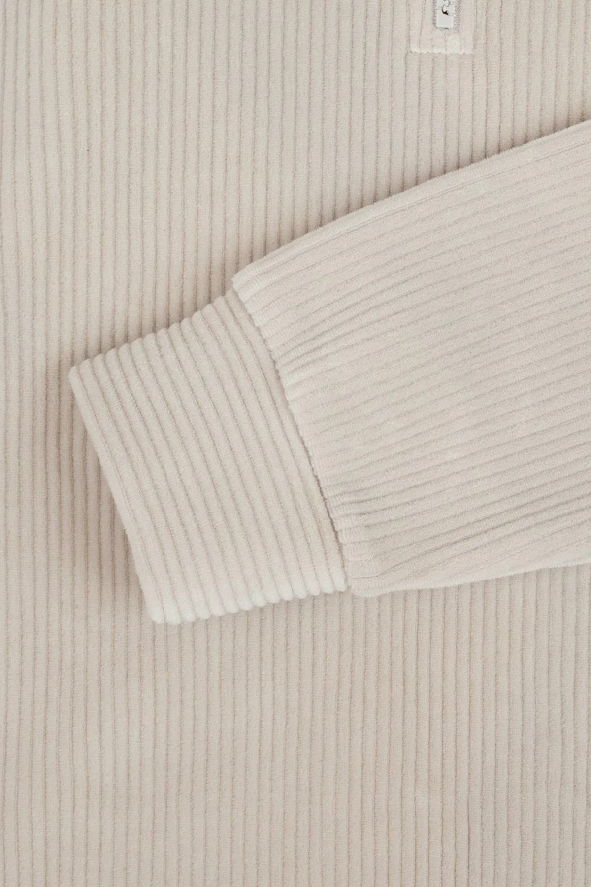 Bluemint Fitilli Pamuklu Comfort Fit Yarım Fermuarlı Dik Yaka Erkek Sweat BM25019345MW 1239 BEJ - 3