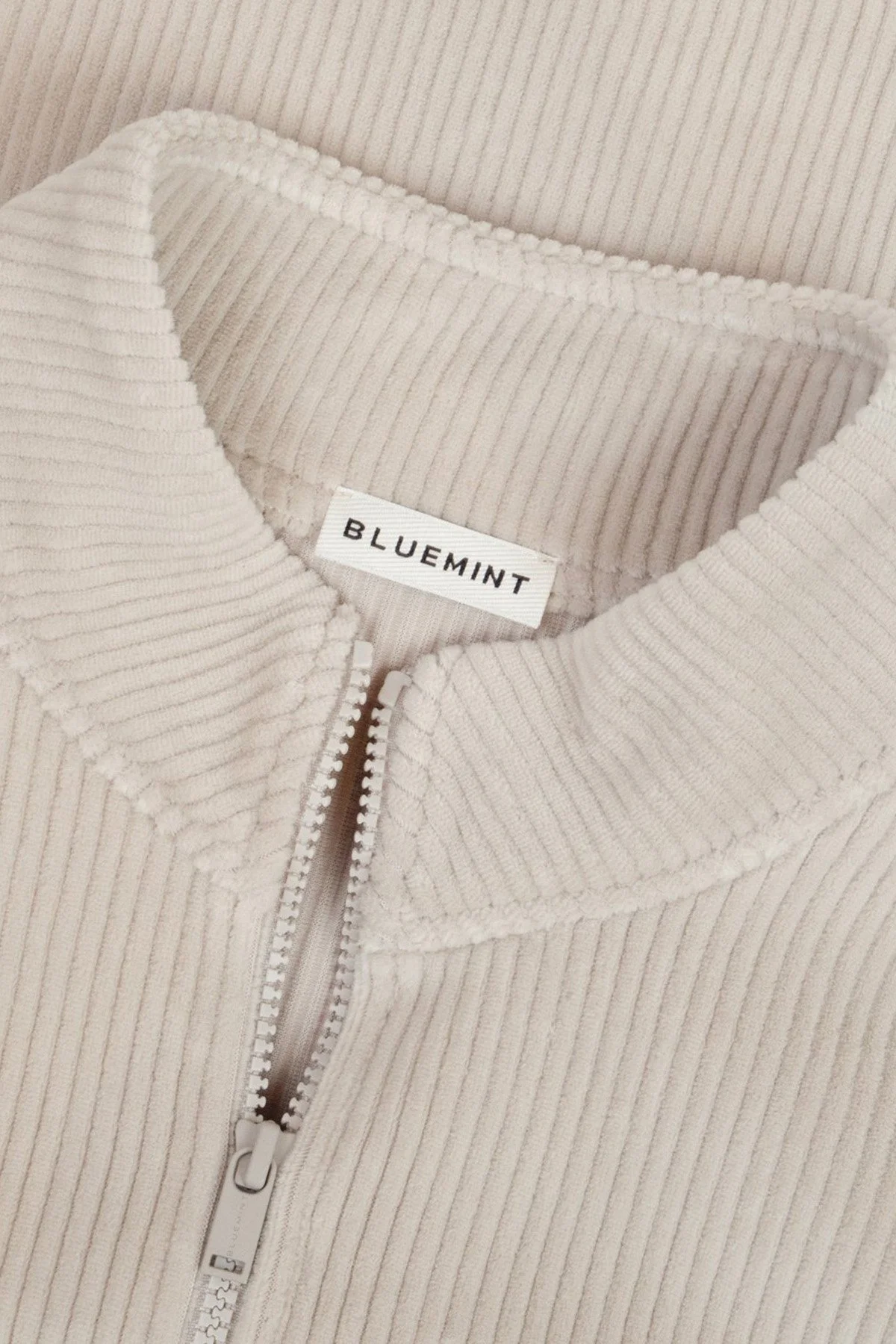 Bluemint Fitilli Pamuklu Comfort Fit Yarım Fermuarlı Dik Yaka Erkek Sweat BM25019345MW 1239 BEJ - 4