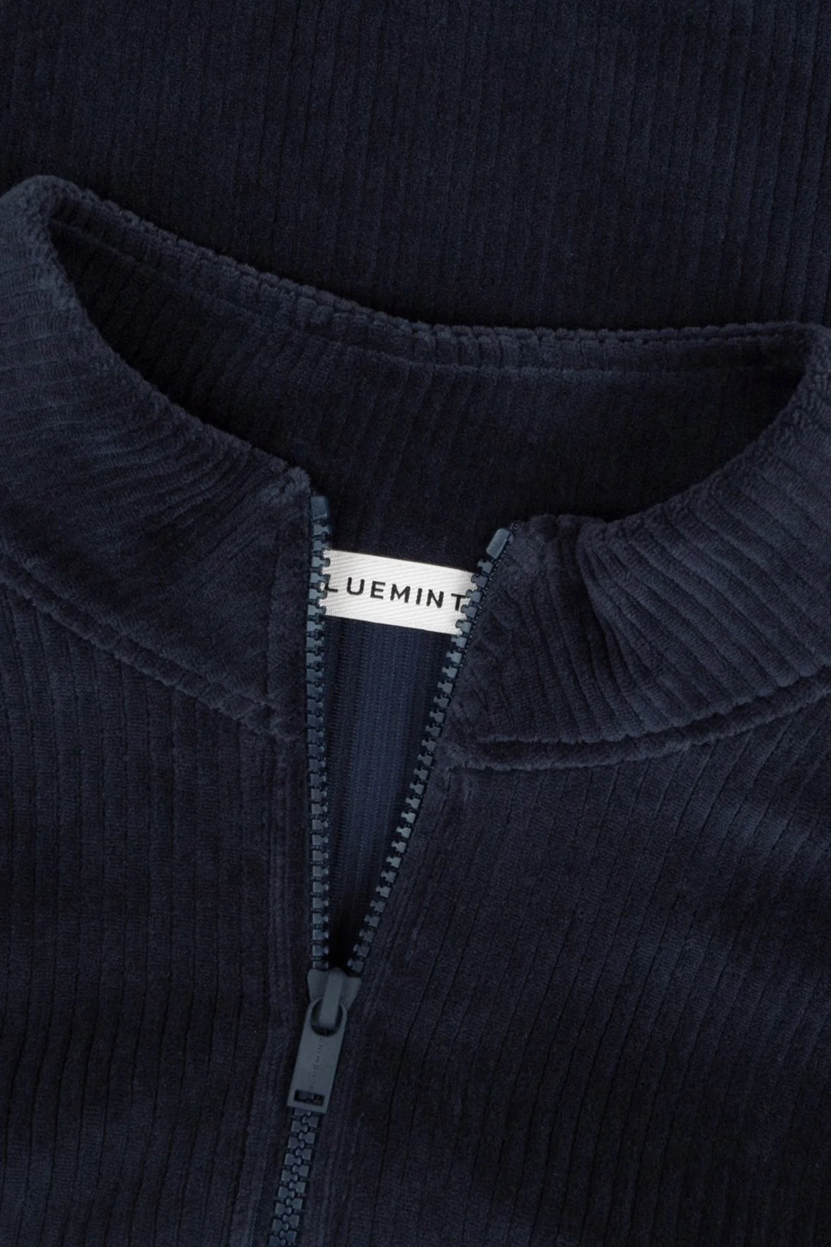 Bluemint Fitilli Pamuklu Comfort Fit Yarım Fermuarlı Dik Yaka Erkek Sweat BM25019345MW 155 LACİVERT - 4