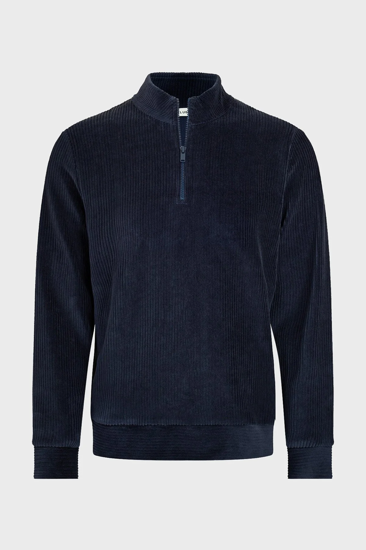 Bluemint Fitilli Pamuklu Comfort Fit Yarım Fermuarlı Dik Yaka Erkek Sweat BM25019345MW 155 LACİVERT - 7