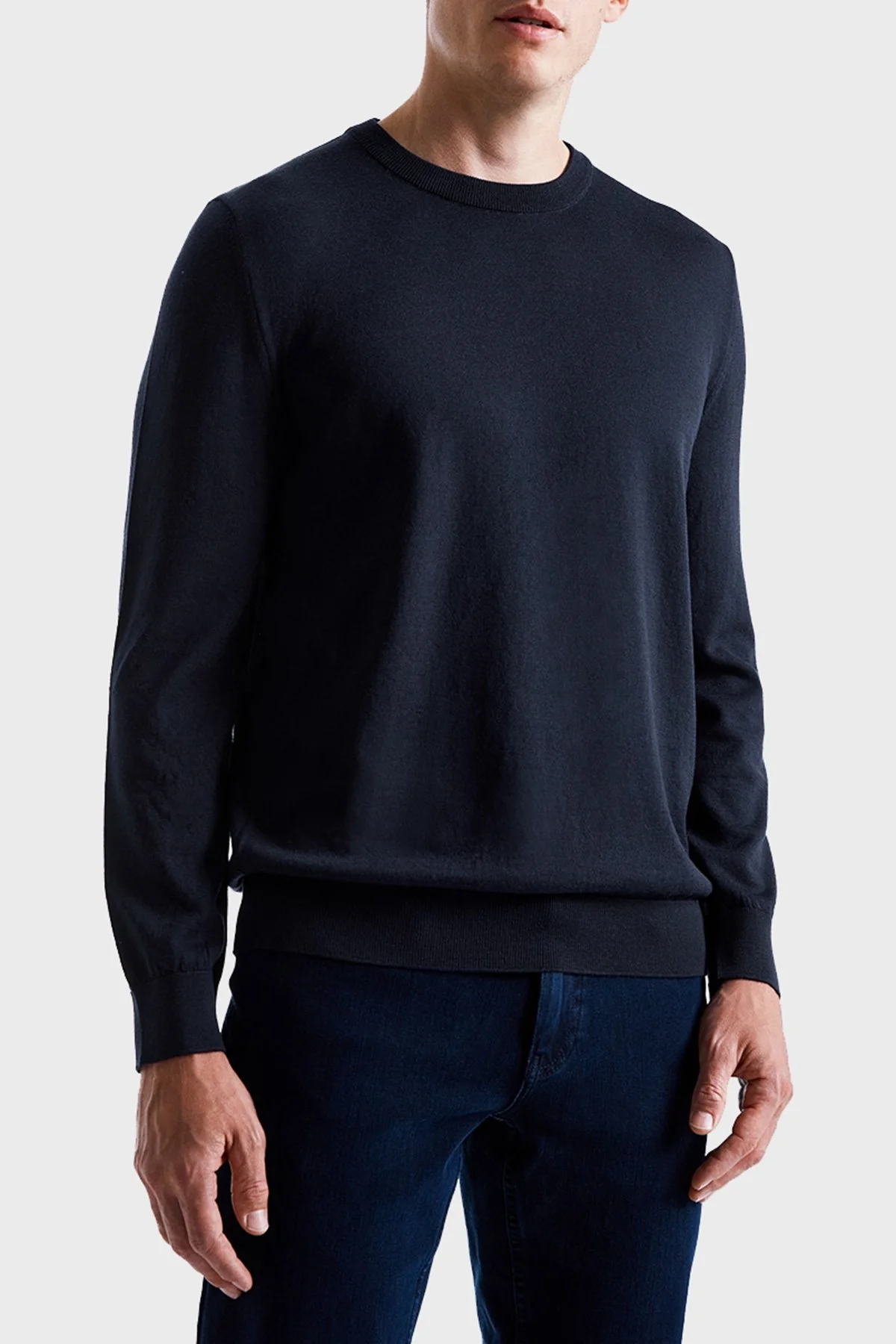 Bluemint Frank % 100 Yün Regular Fit Bisiklet Yaka Erkek Kazak BM2320101MW 155 LACİVERT - 1