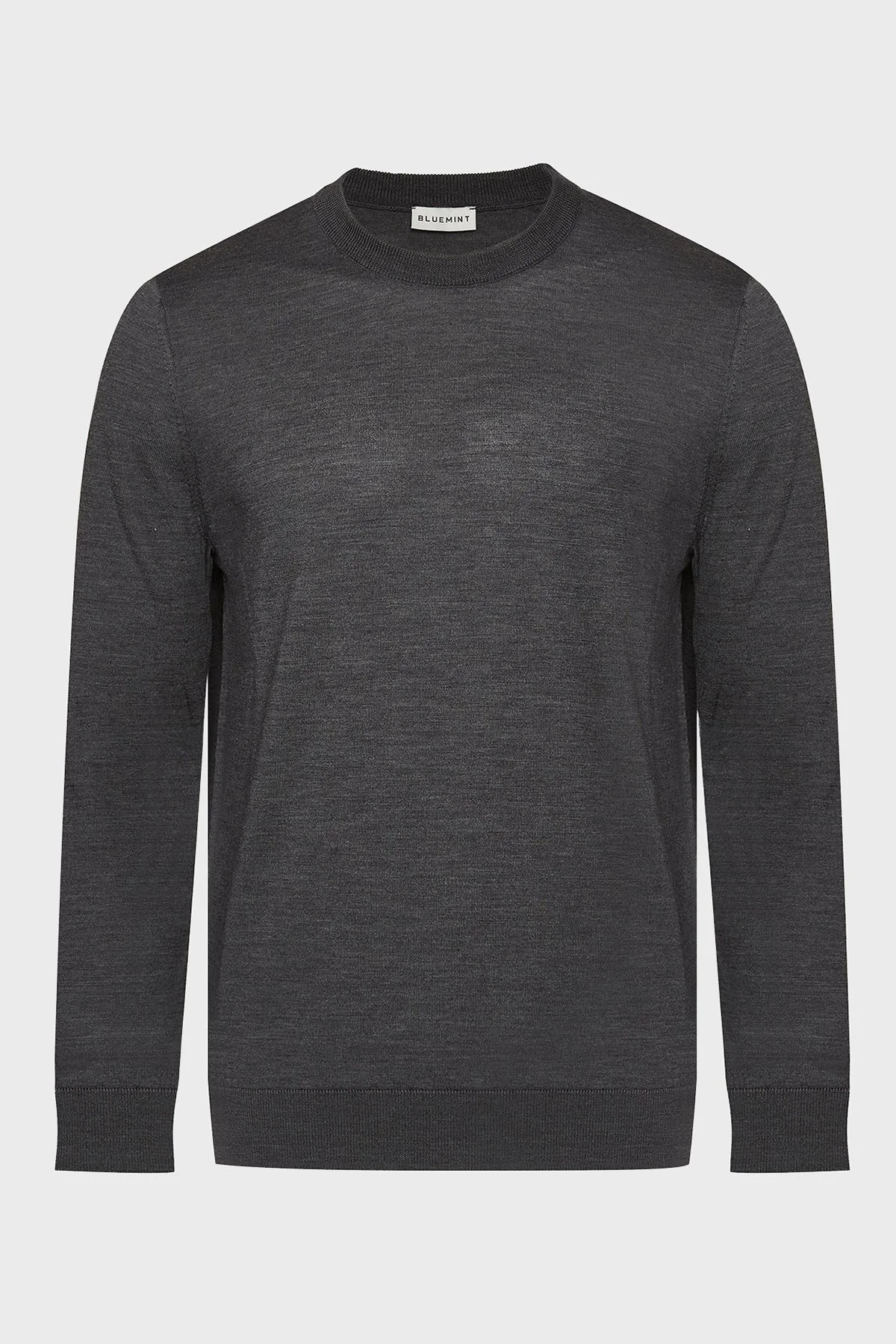 Bluemint Frank % 100 Yün Regular Fit Bisiklet Yaka Erkek Kazak BM2320101MW 521 ANTRASİT MELANJ - 8