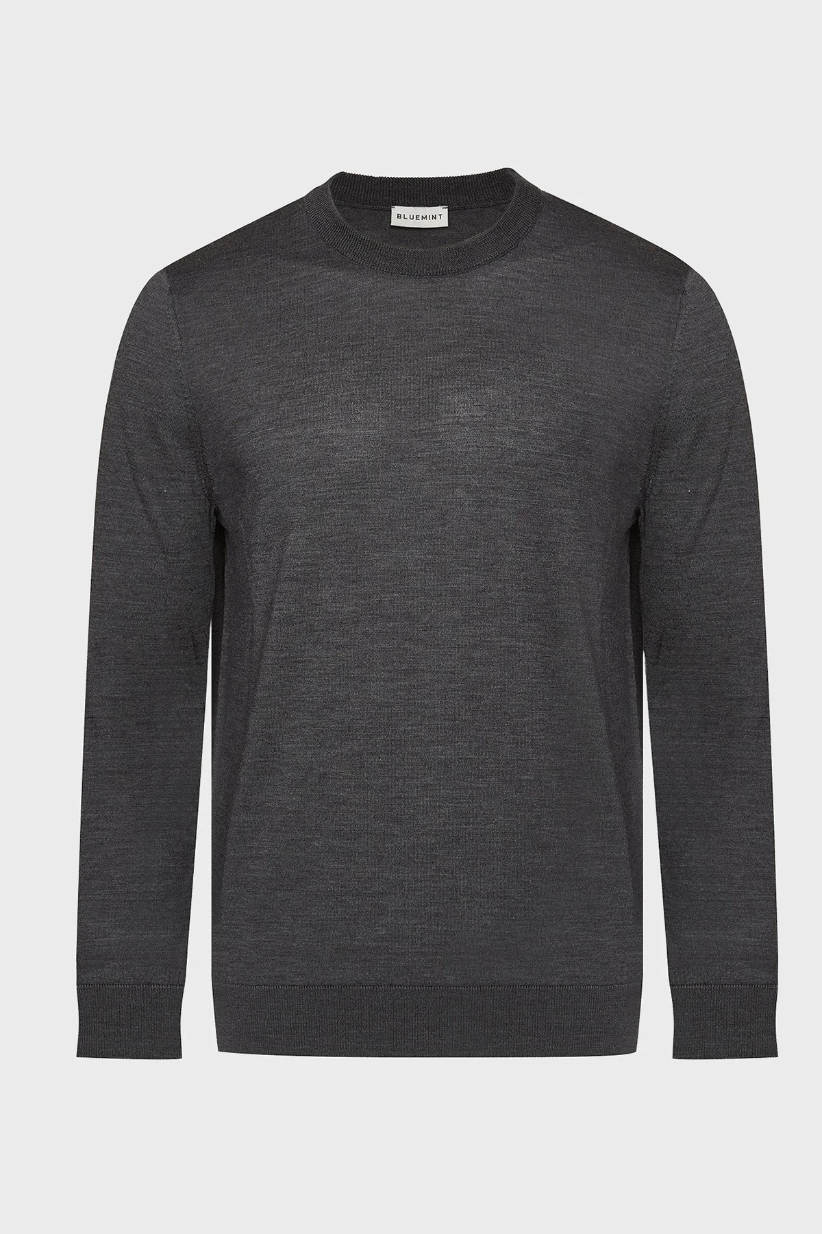 Bluemint Frank % 100 Yün Regular Fit Bisiklet Yaka Erkek Kazak BM2420101MW 521 ANTRASİT MELANJ - 8