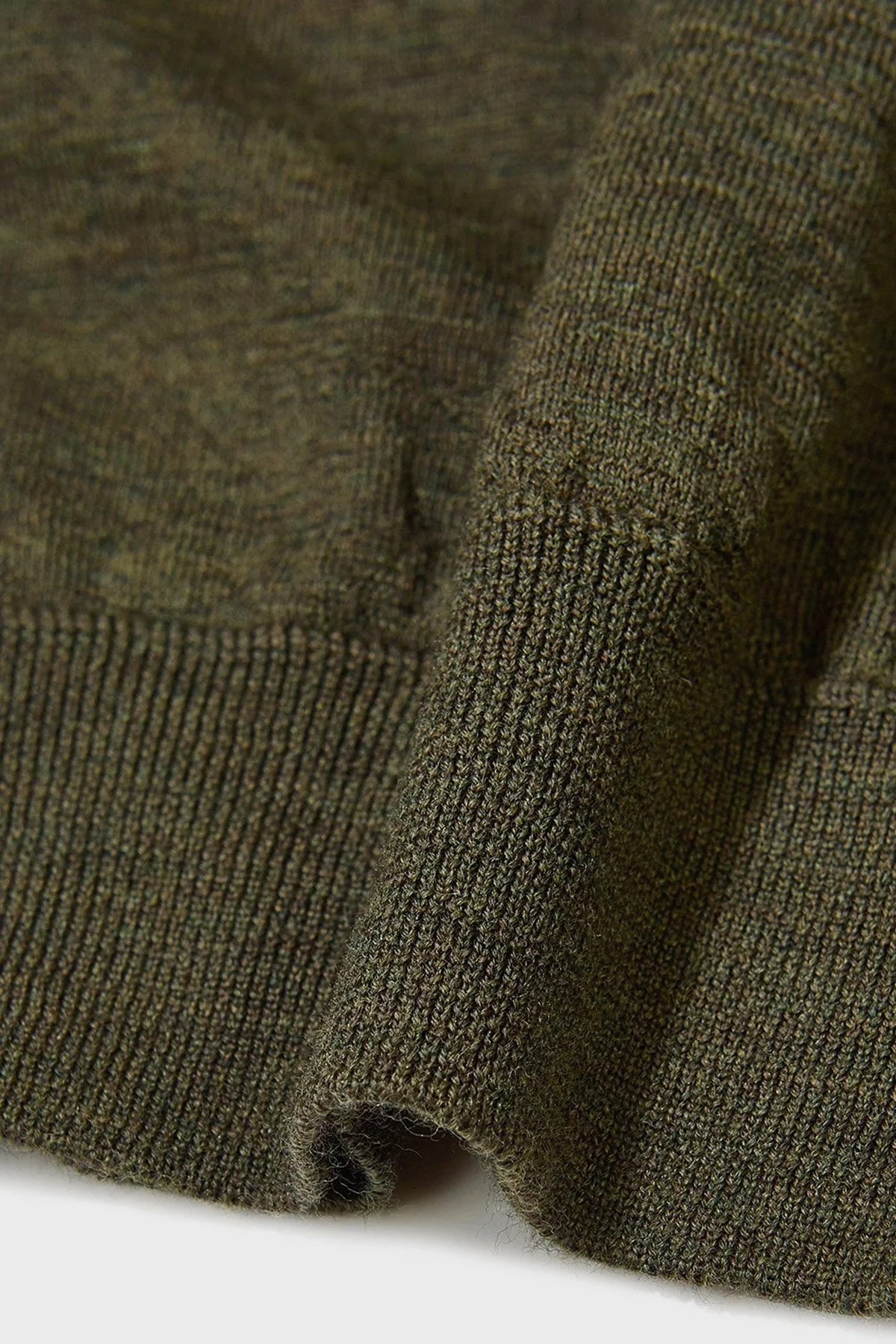 Bluemint Frank % 100 Yün Regular Fit Bisiklet Yaka Erkek Kazak BM2420101MW 979 Olive Melanj - 6