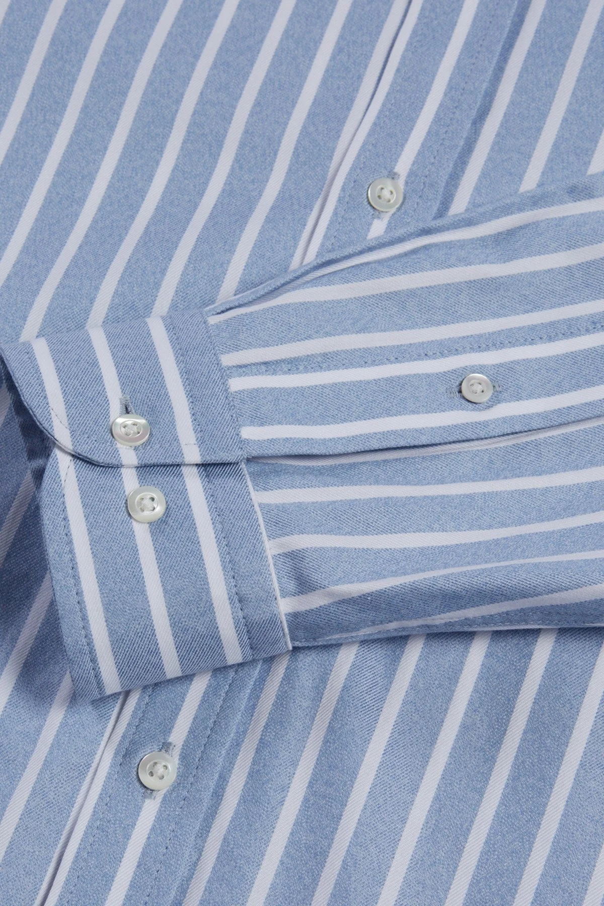 Bluemint Harold % 100 Pamuklu Çizgili Comfort Fit Düğmeli Yaka Erkek Gömlek BM24002472MW 651 MAVİ-BEYAZ - 3
