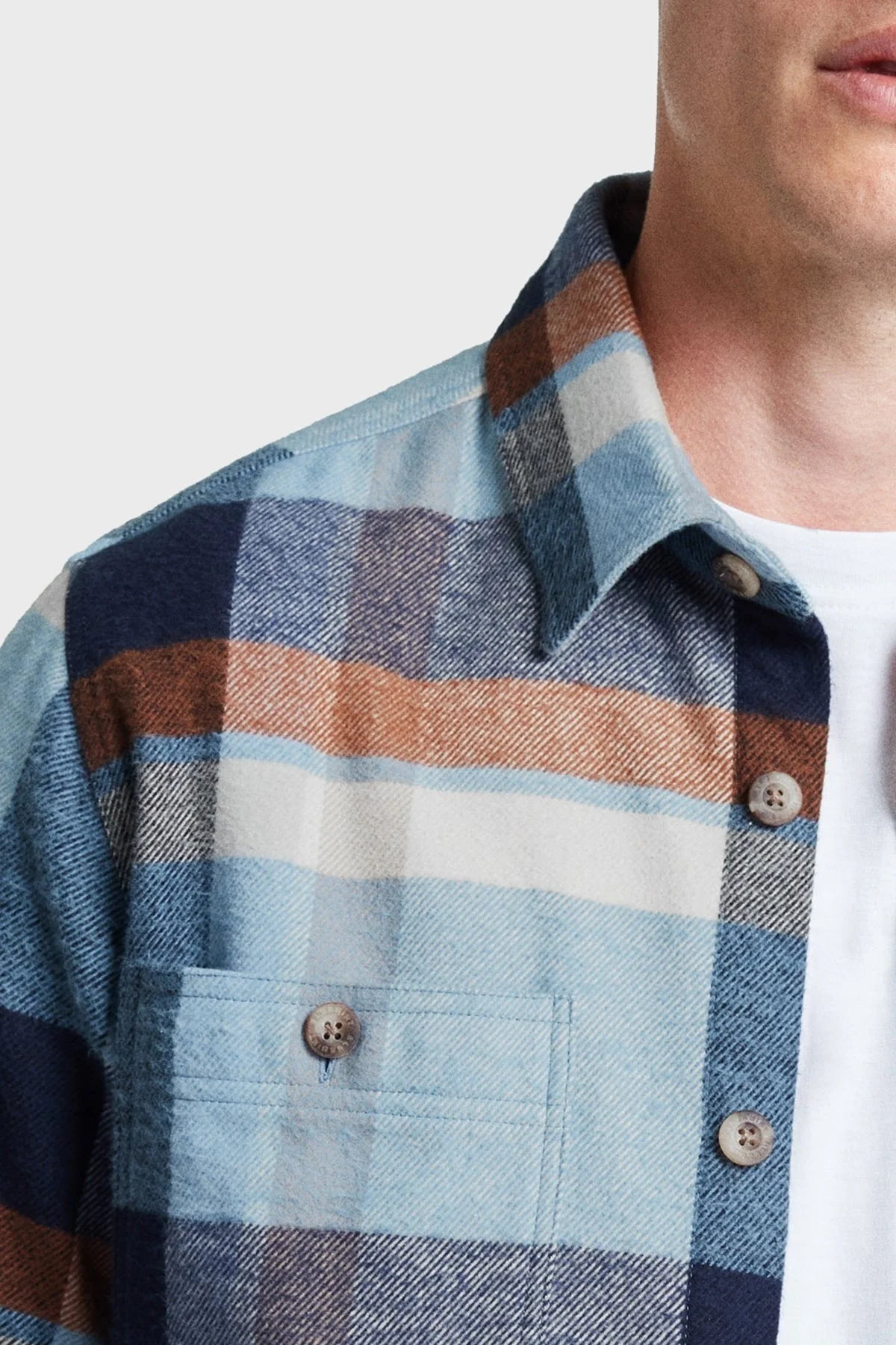 Bluemint James % 100 Pamuk Regular Fit Çift Cepli Erkek Gömlek BM24062344MW1 111 MAVİ-LACİVERT - 3