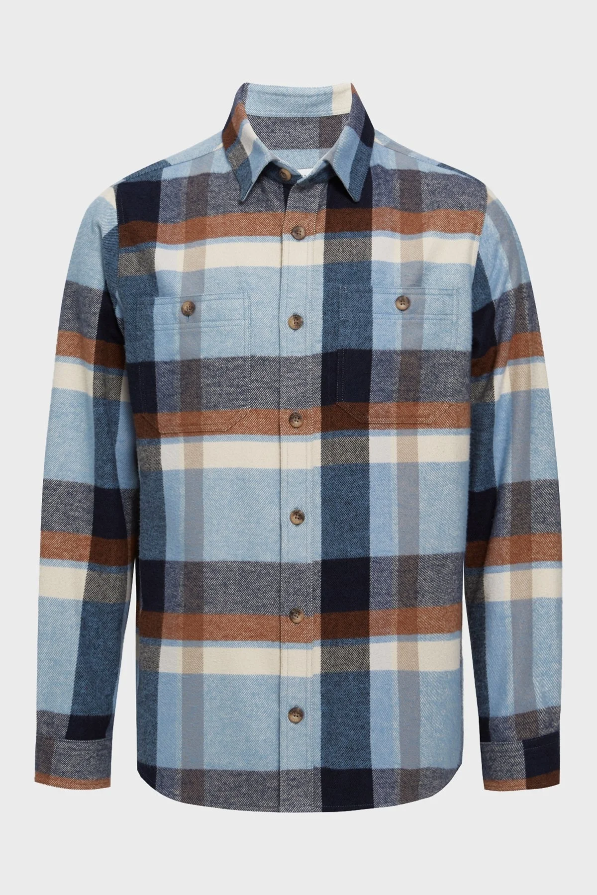 Bluemint James % 100 Pamuk Regular Fit Çift Cepli Erkek Gömlek BM24062344MW1 111 MAVİ-LACİVERT - 5