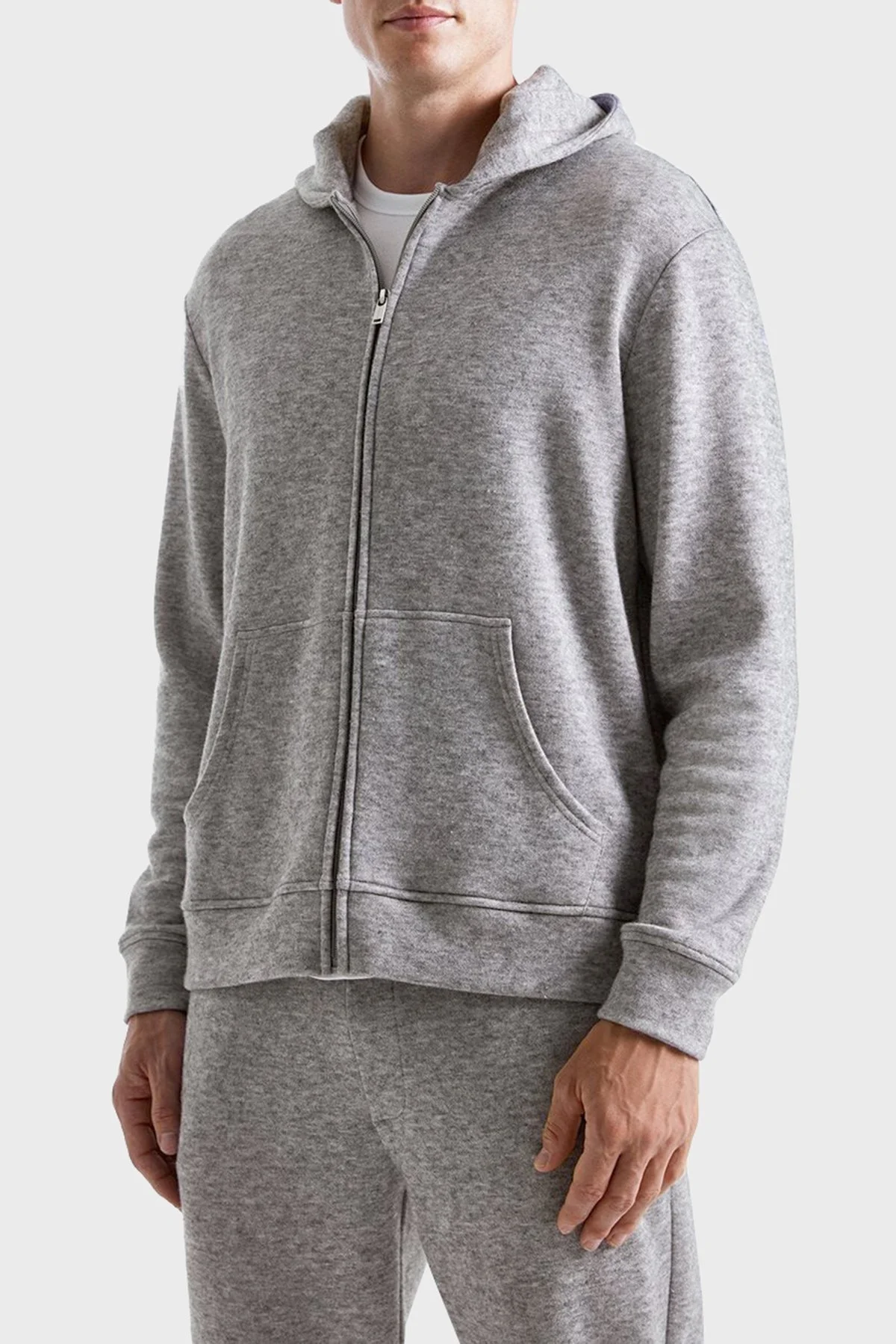 Bluemint Jasper Comfort Fit Kapüşonlu Fermuarlı Erkek Sweat BM24019360MW 105 GRİ MELANJ - 5