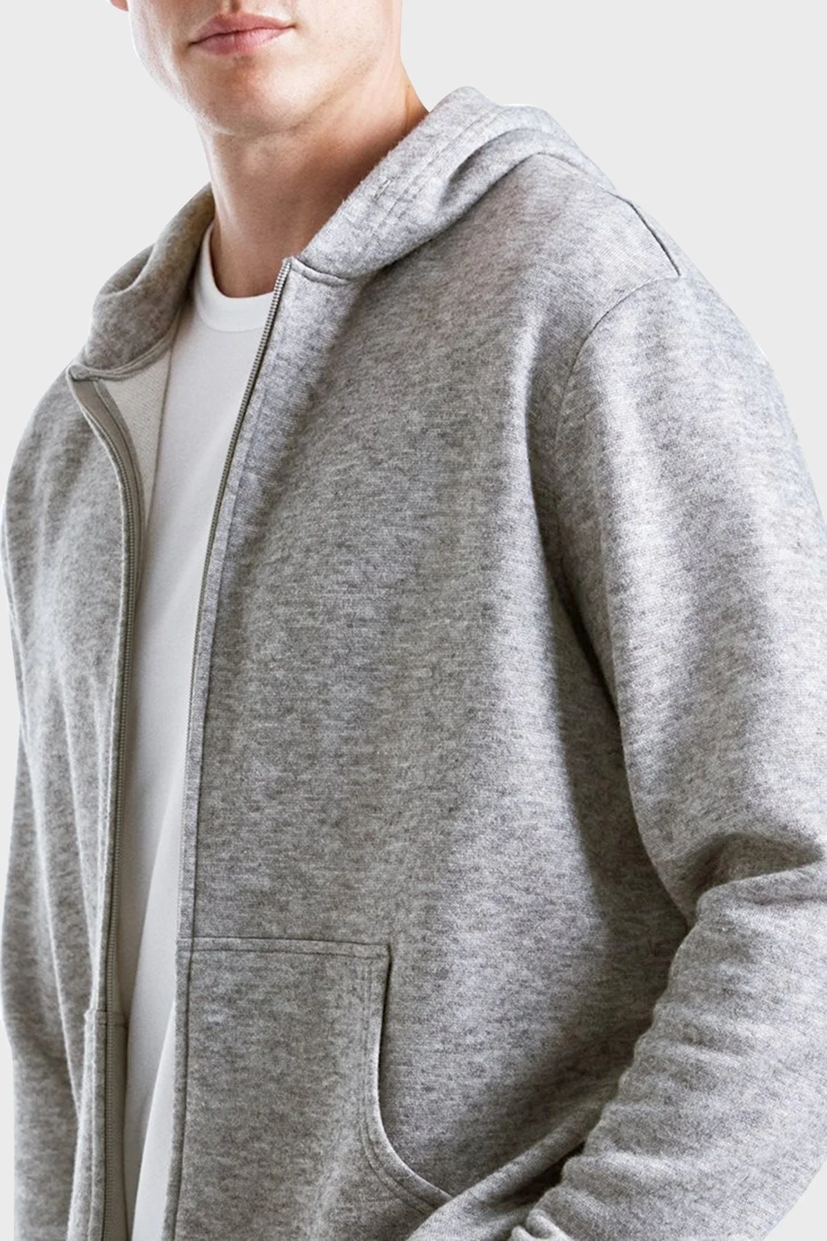 Bluemint Jasper Comfort Fit Kapüşonlu Fermuarlı Erkek Sweat BM24019360MW 105 GRİ MELANJ - 7