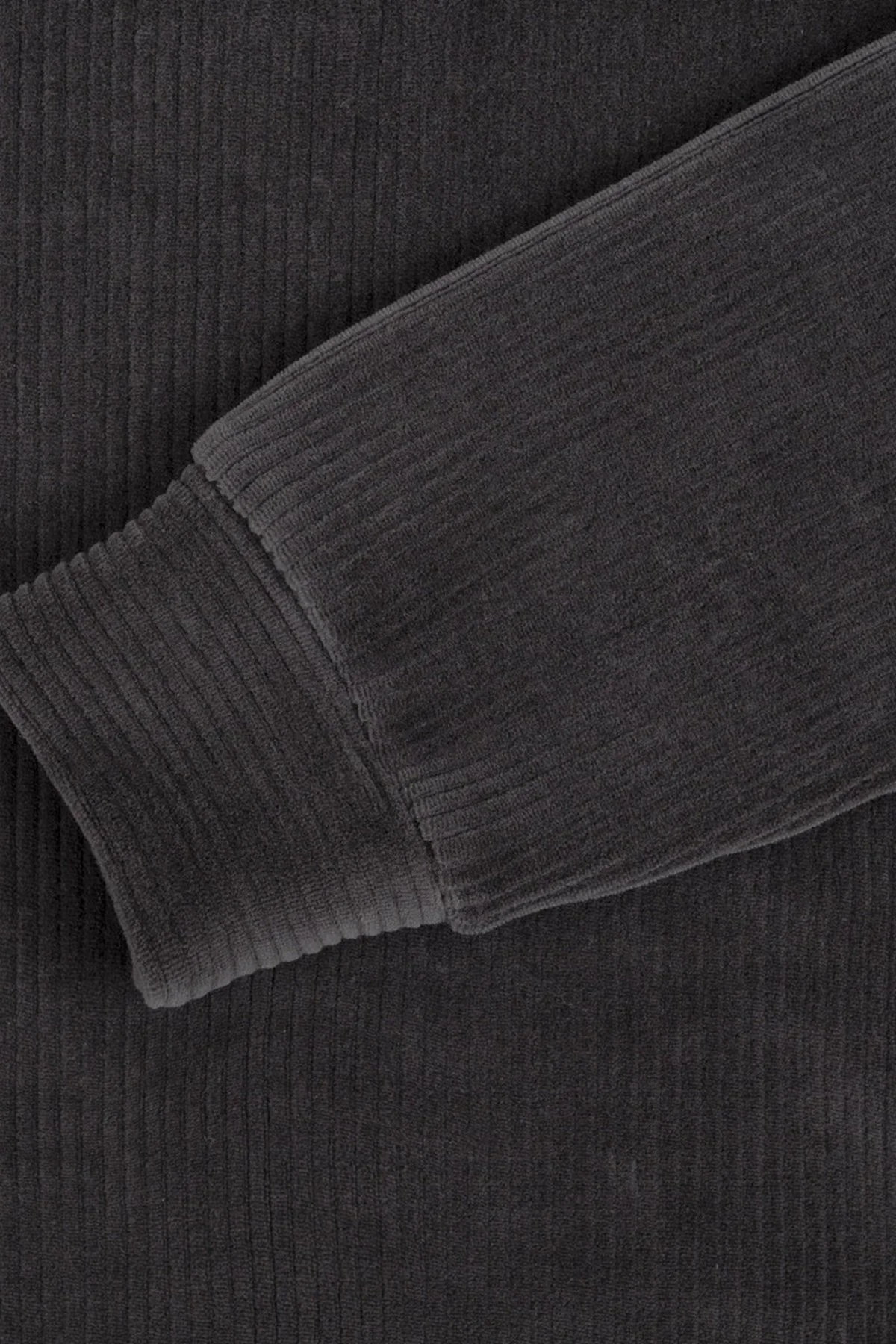 Bluemint Kadife Comfort Fit Yarım Fermuarlı Dik Yaka Erkek Sweat GAEL 1238 Gri - 4