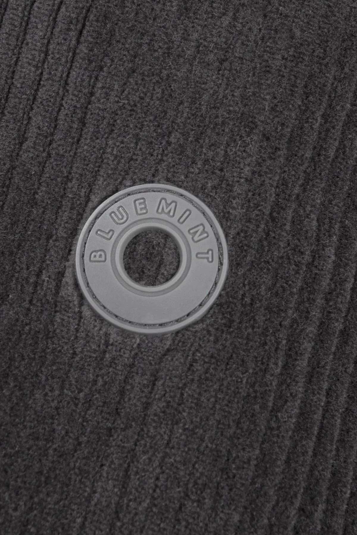 Bluemint Kadife Comfort Fit Yarım Fermuarlı Dik Yaka Erkek Sweat GAEL 1238 Gri - 5