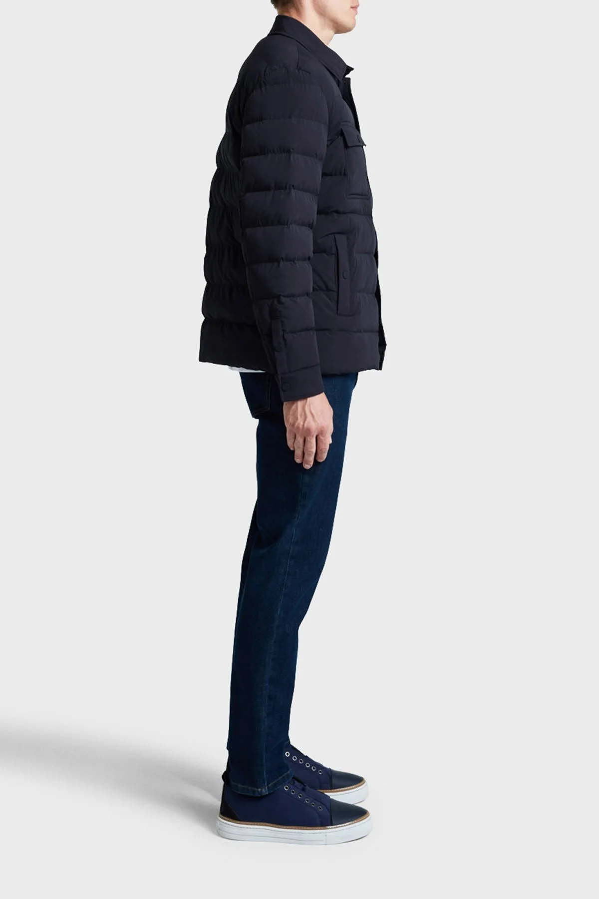 Bluemint Kapitoneli Comfort Fit Gömlek Yaka Şişme Erkek Mont BM24030342MW 155 LACİVERT - 3