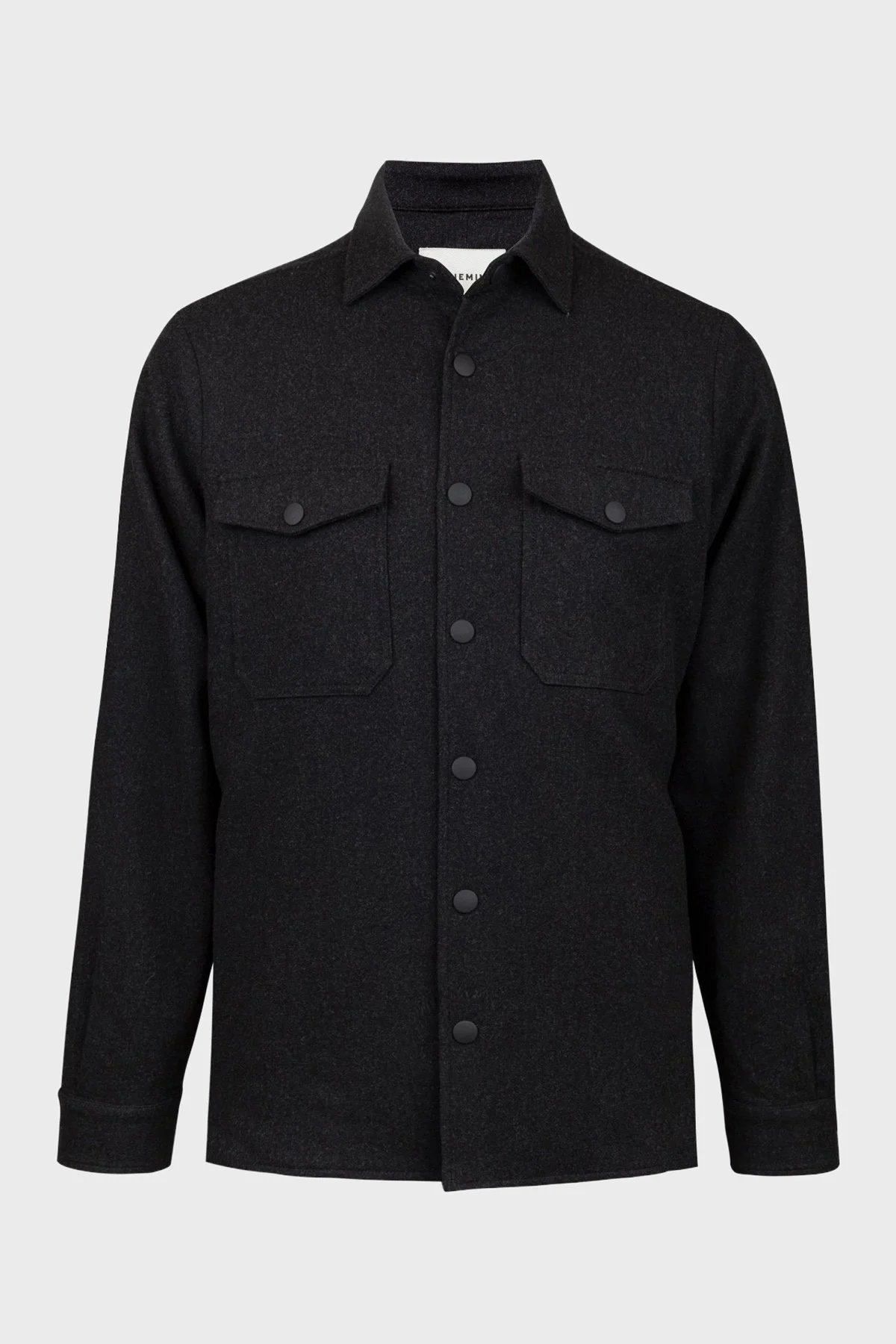 Bluemint Keten Regular Fit Cepli Erkek Gömlek Ceket BM25062678MW 521 ANTRASİT MELANJ - 2
